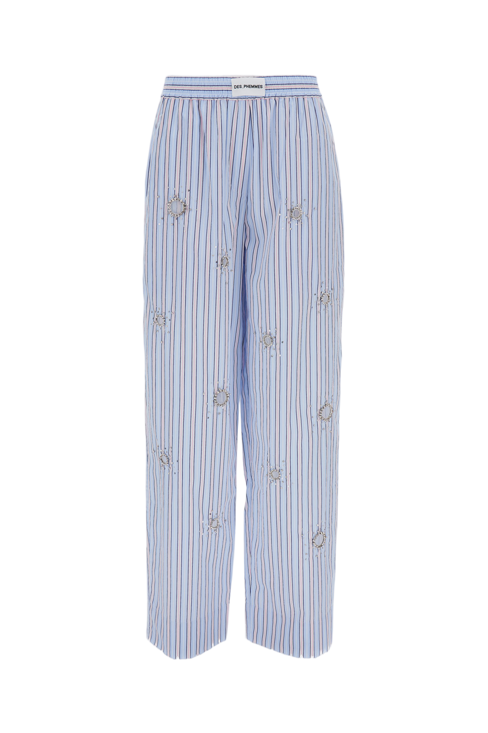 Crystal-Embellished Striped Pants