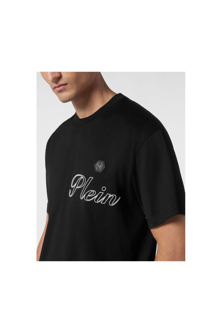 Classic Black Cotton T-Shirt With Signature Logo