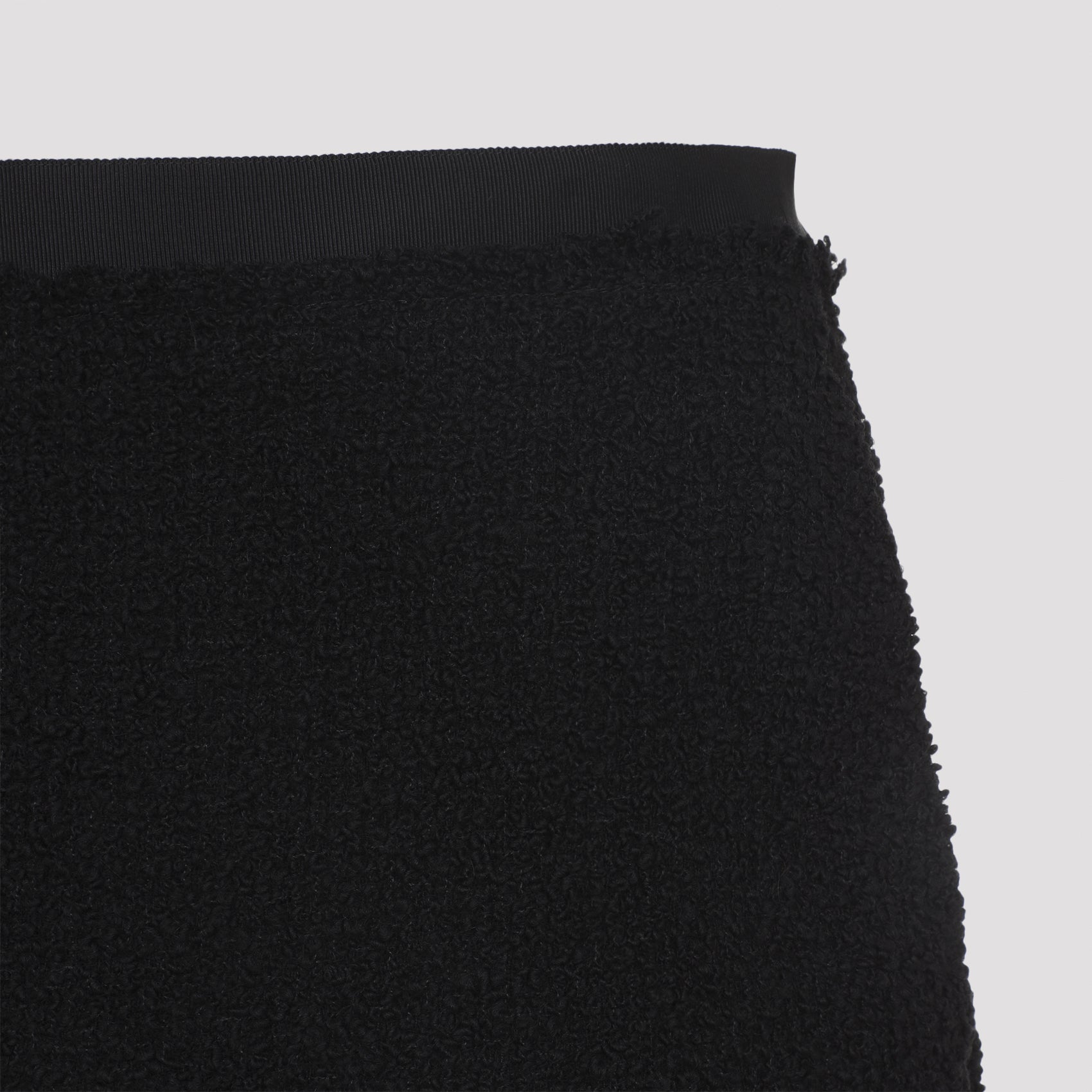 Long Textured Wool Blend Skirt