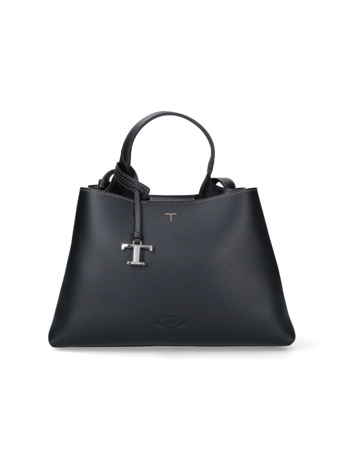Minimalist Black Bag With Structured Silhouette And Smooth Texture