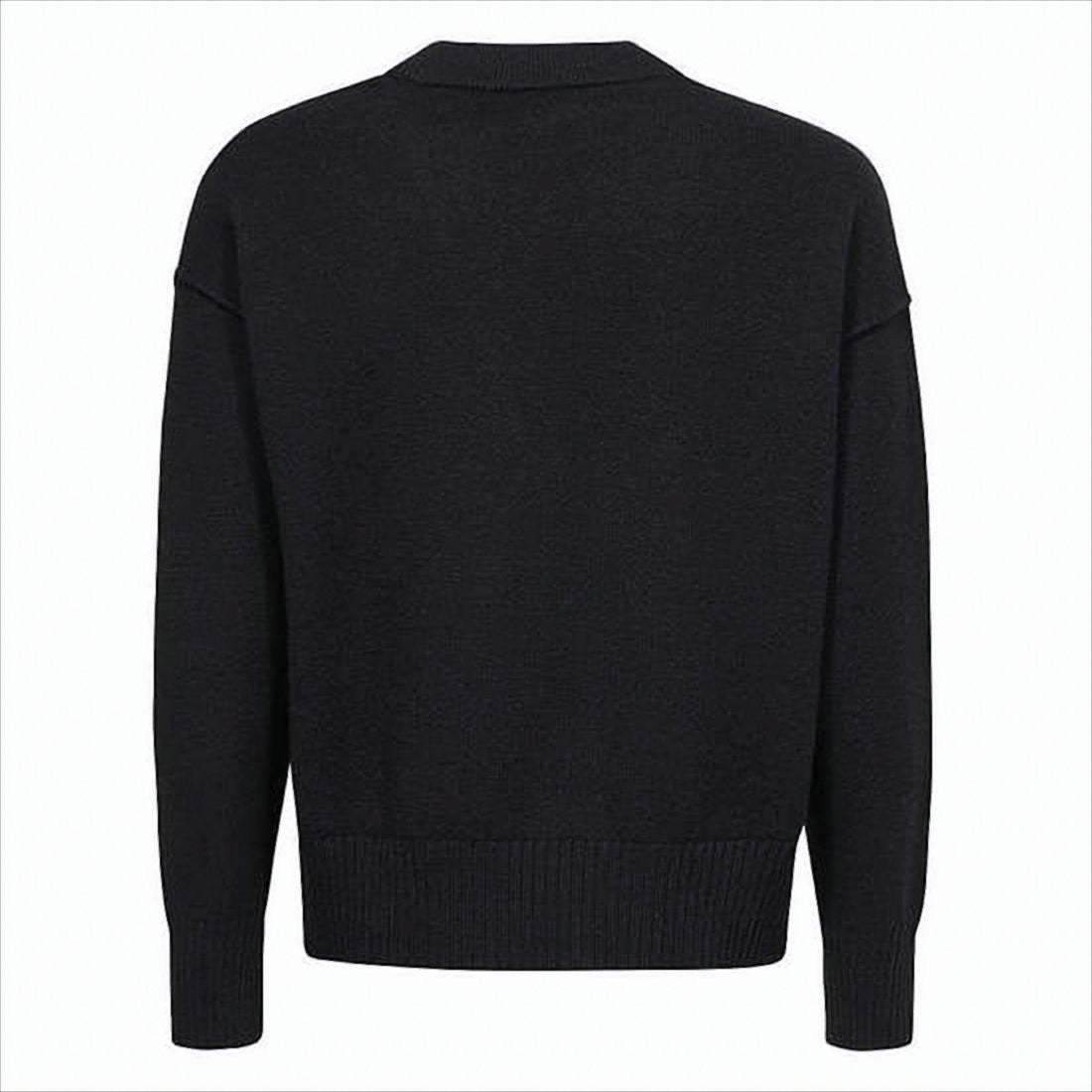 Wool Cardigan with Deep V-Neckline and Heart Motif