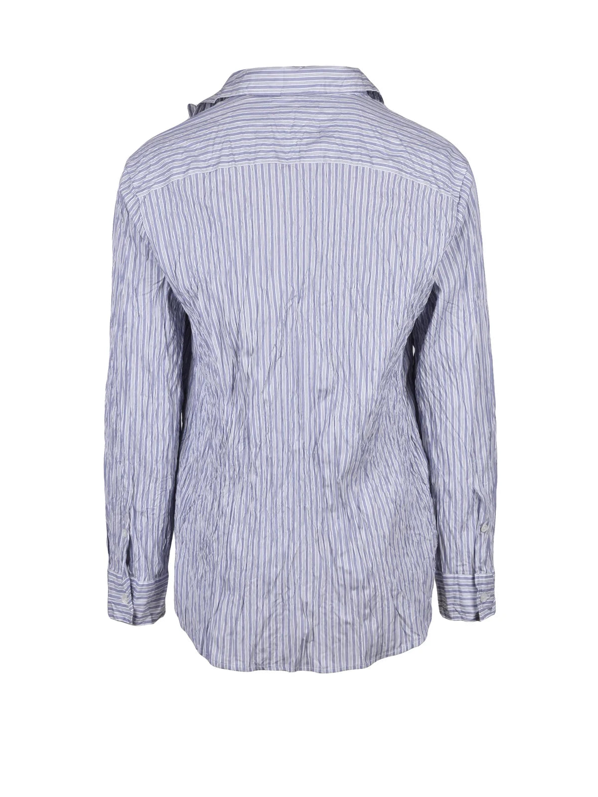 Fitted Shirt Crinkled Effect - White/Blue