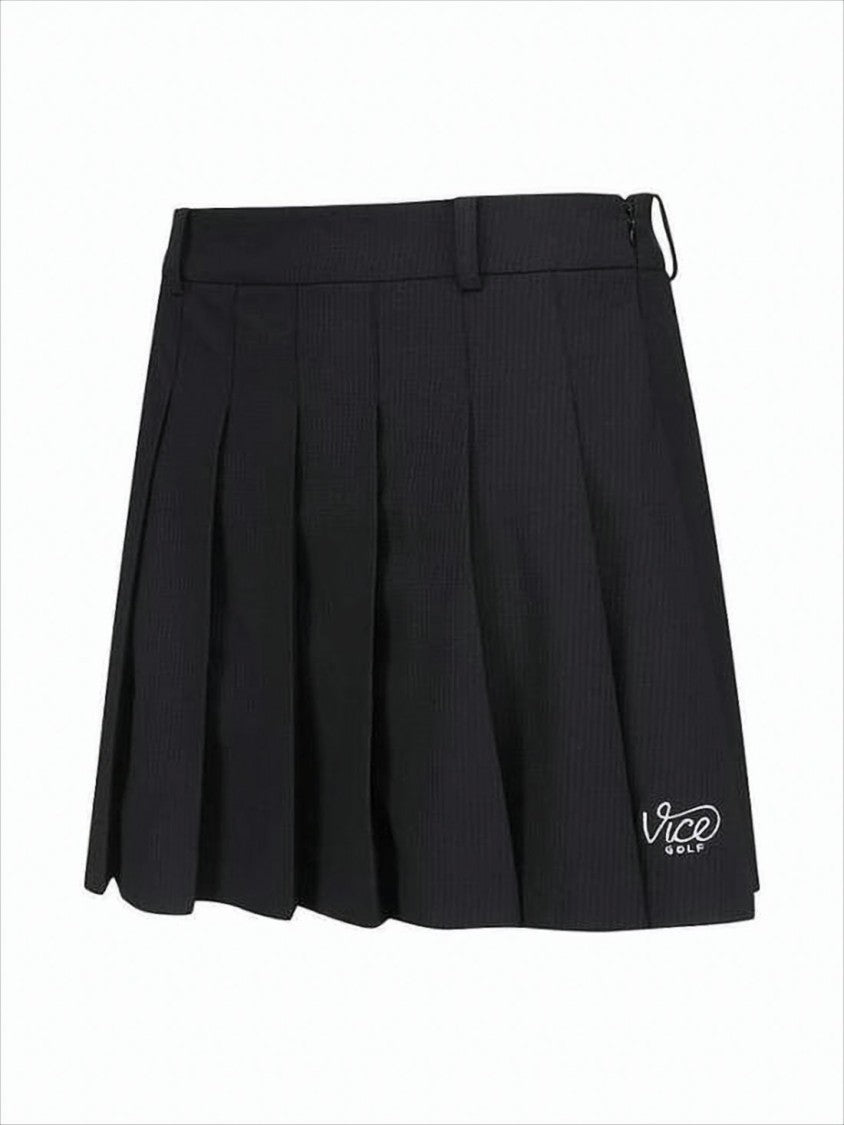 Pleated Mini Skirt with Structured Waistband