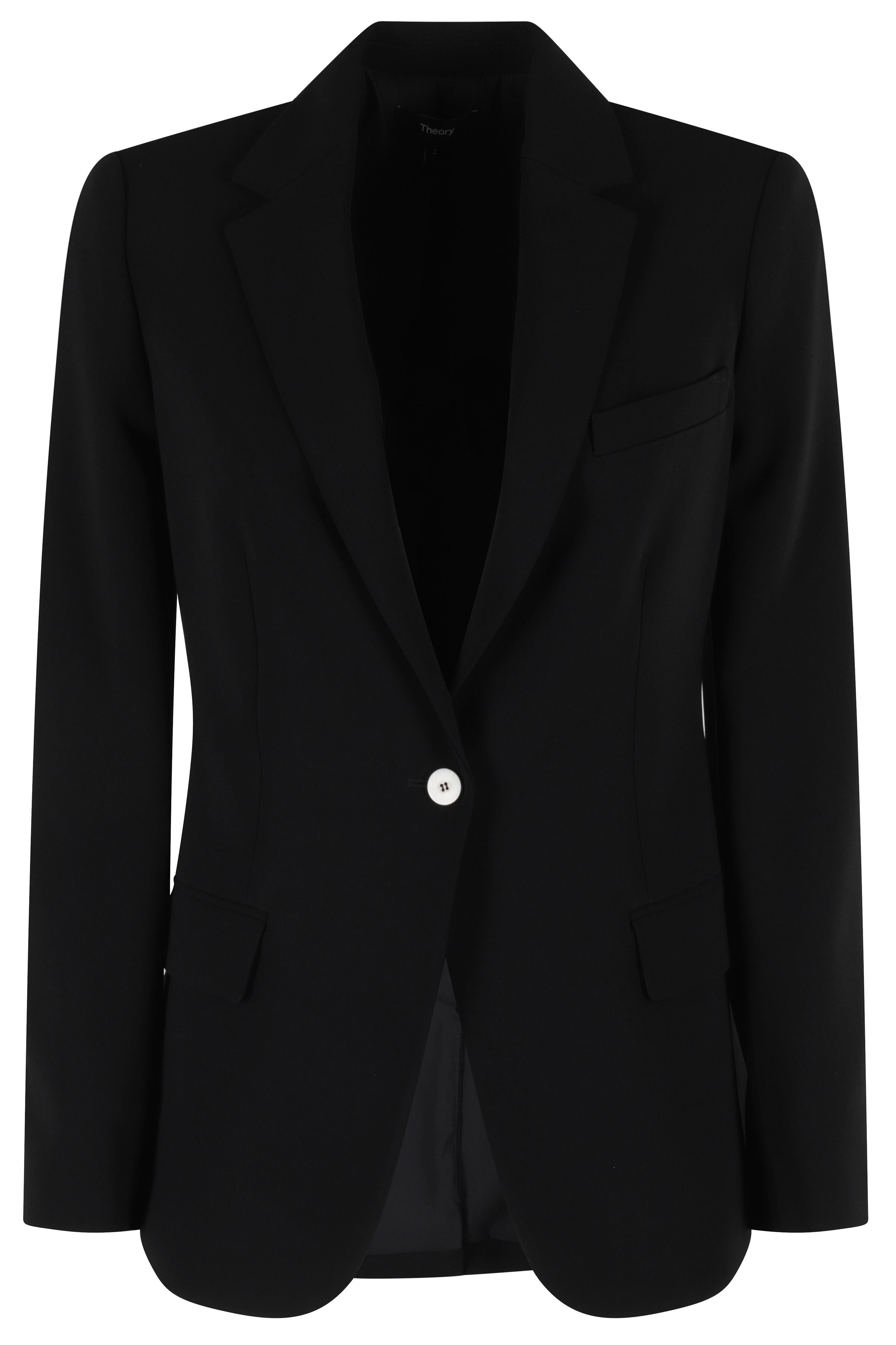 Black Strapless Crepe Blazer