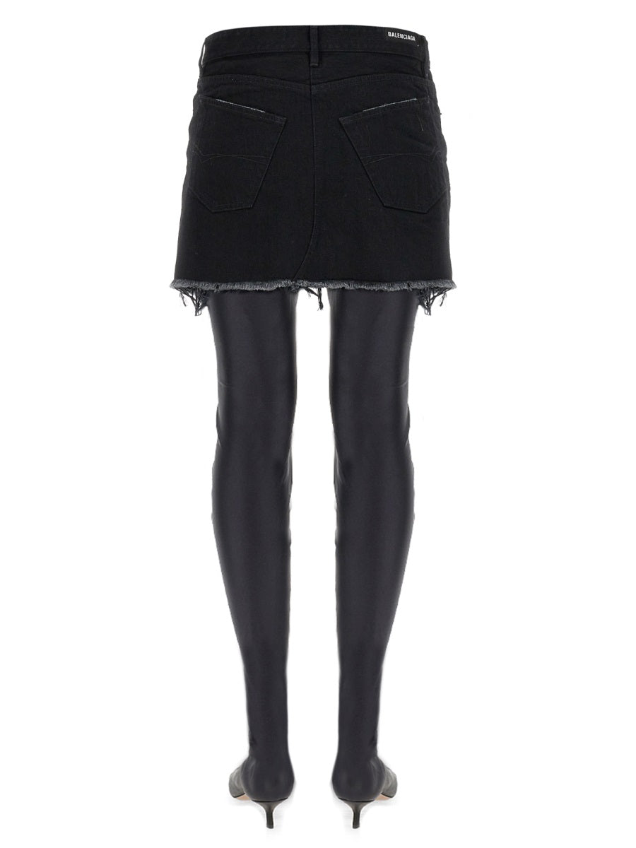 Cut-Up Mini Skirt in Japanese Denim
