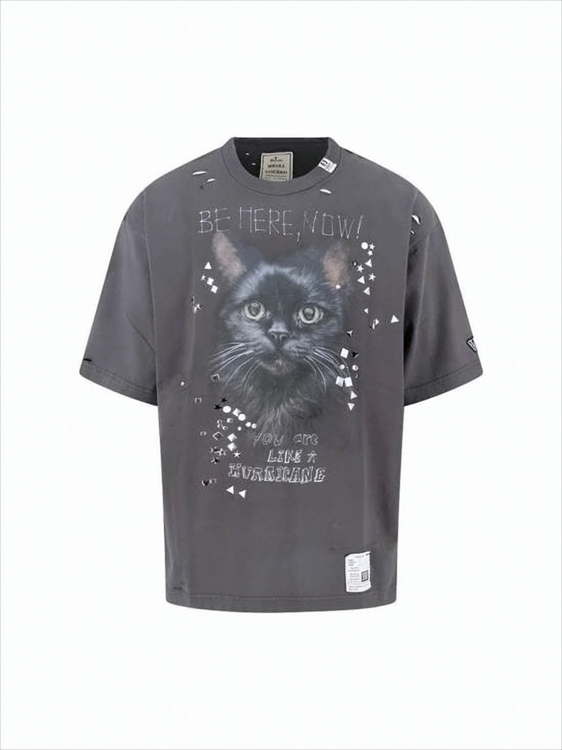 Relaxed-Fit Graphic Print T-Shirt with Distressed Details