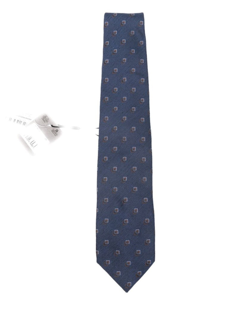 Silk Blue Tie With Subtle Herringbone