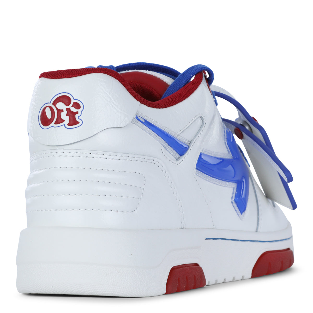 Low-Top Leather Sneakers With Bold Blue Arrow Motifs