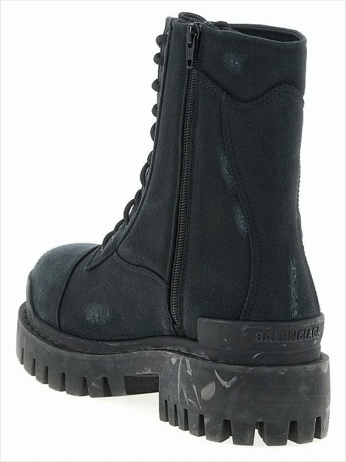 Rugged High-Top Boots with Distressed Finish