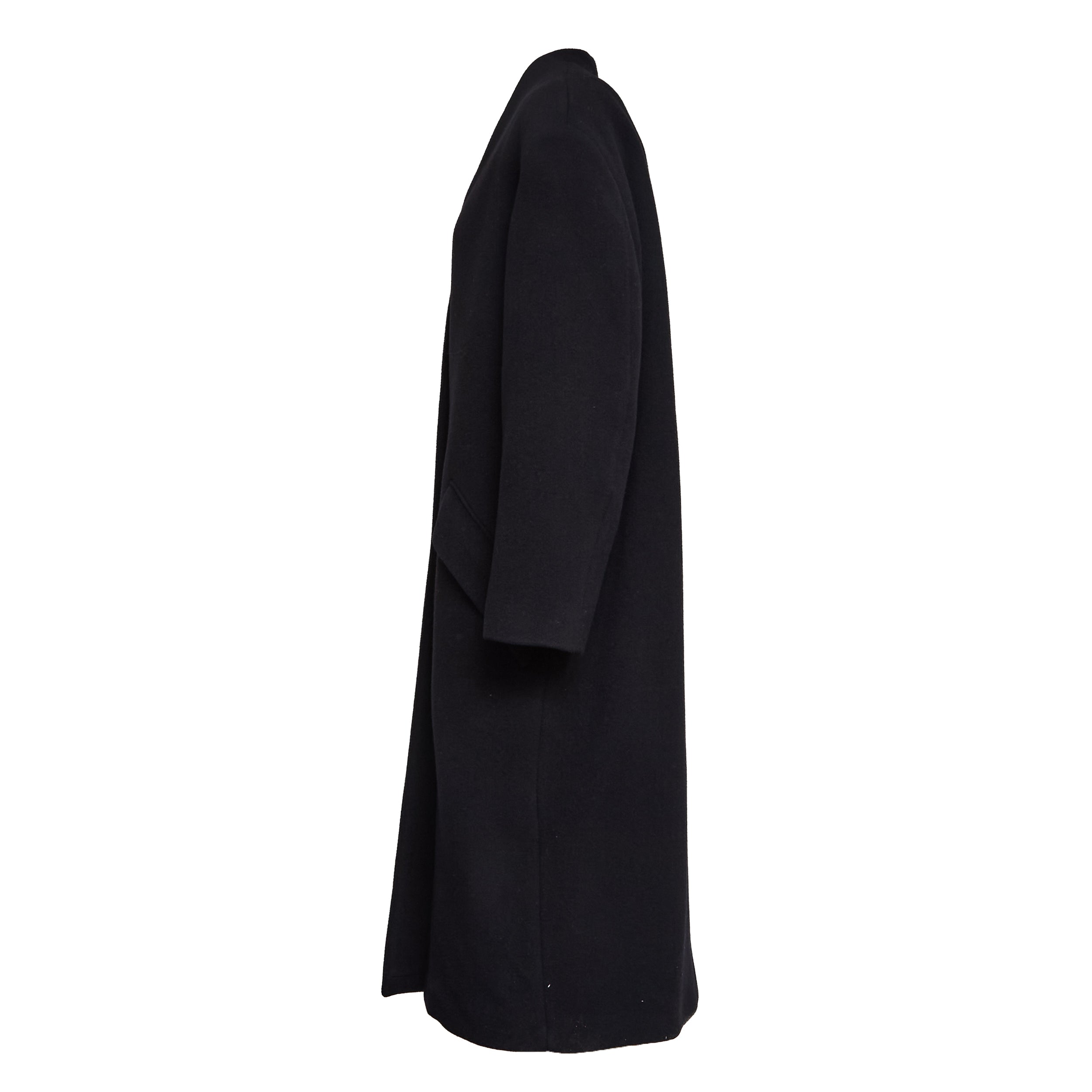 Oversized Black Wool Blend Long Coat