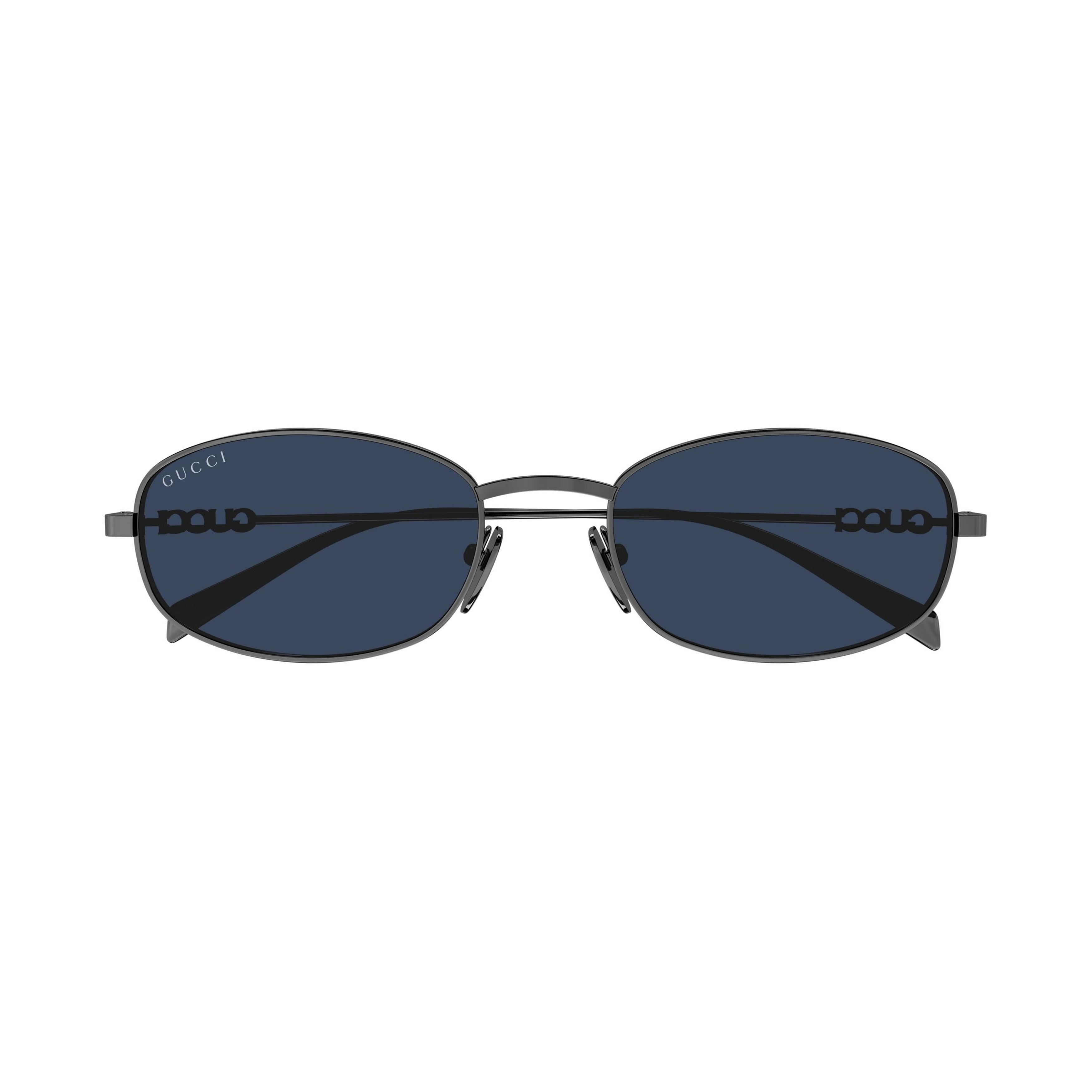 Rectangular Metal Frame Sunglasses with Chain-Link Detail