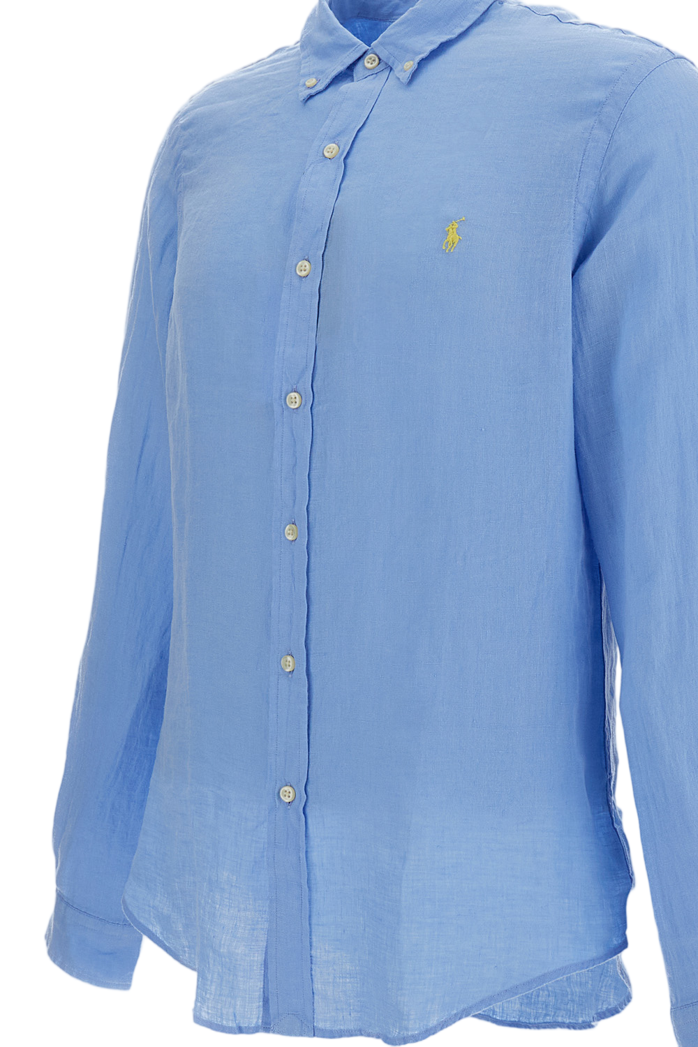Light Blue Linen Button-Down Shirt