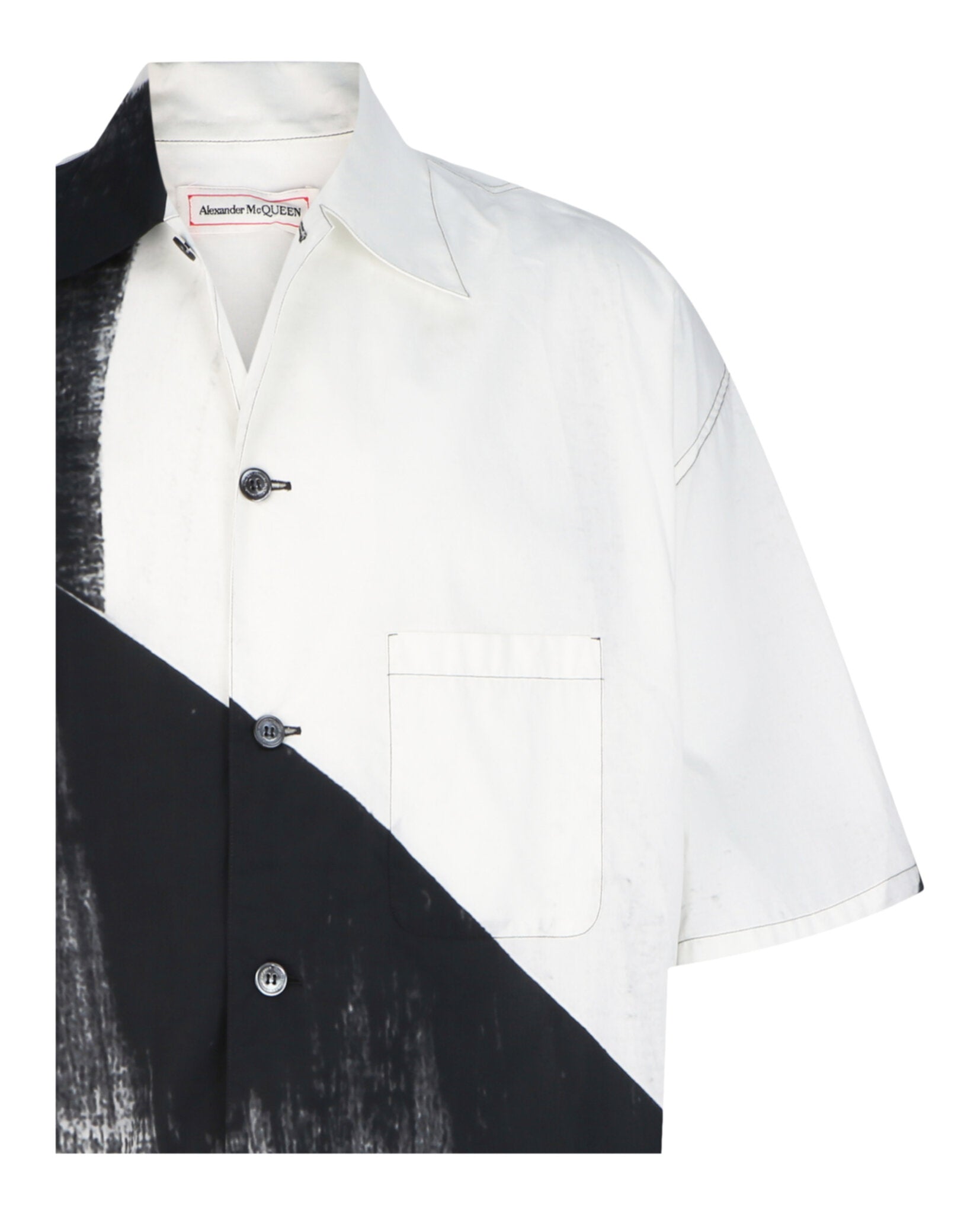 Brushstroke Print Hawaiian Shirt