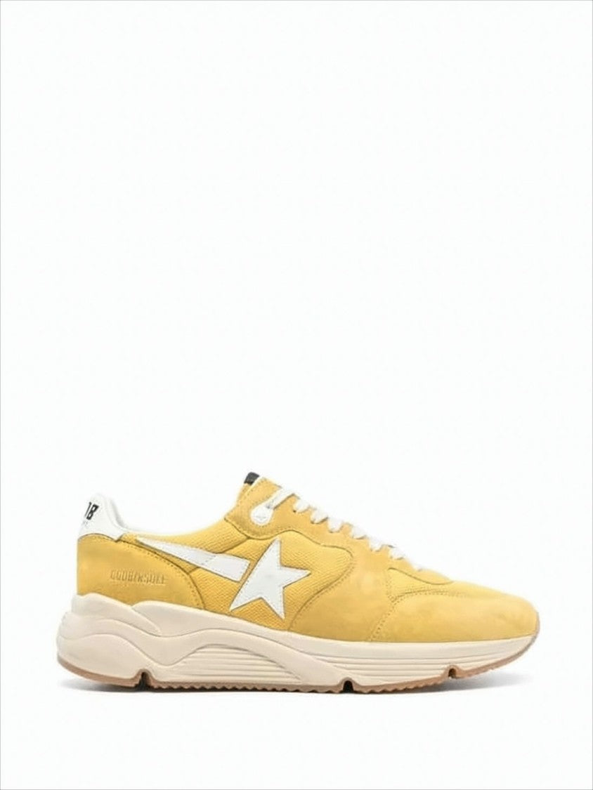 Yellow Suede and Mesh Sneakers