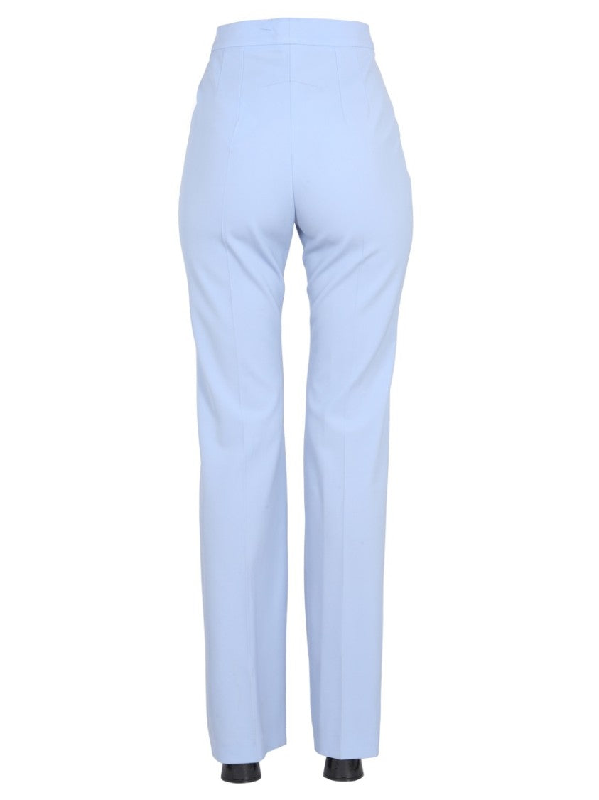 High-Waisted Straight-Leg Wool Pants