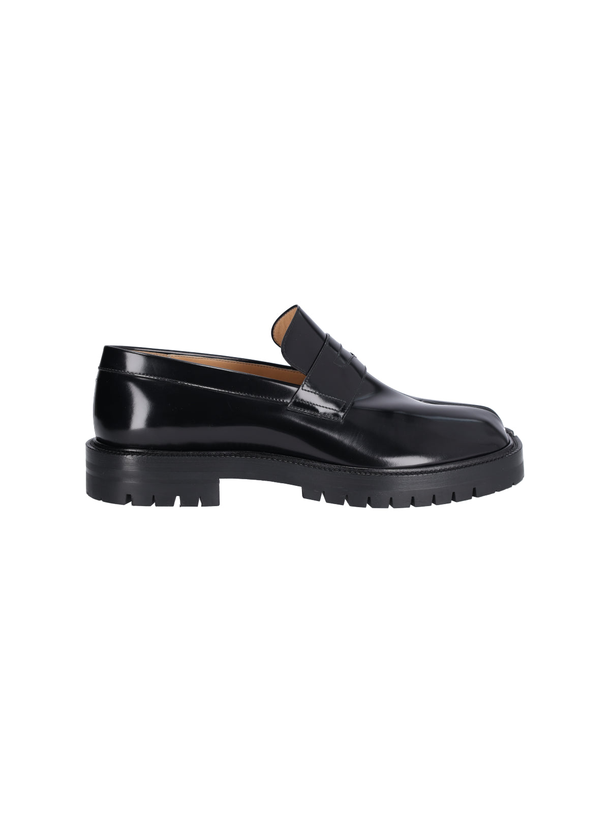 Moccasini Tabi County in Glossy Black Calf Leather