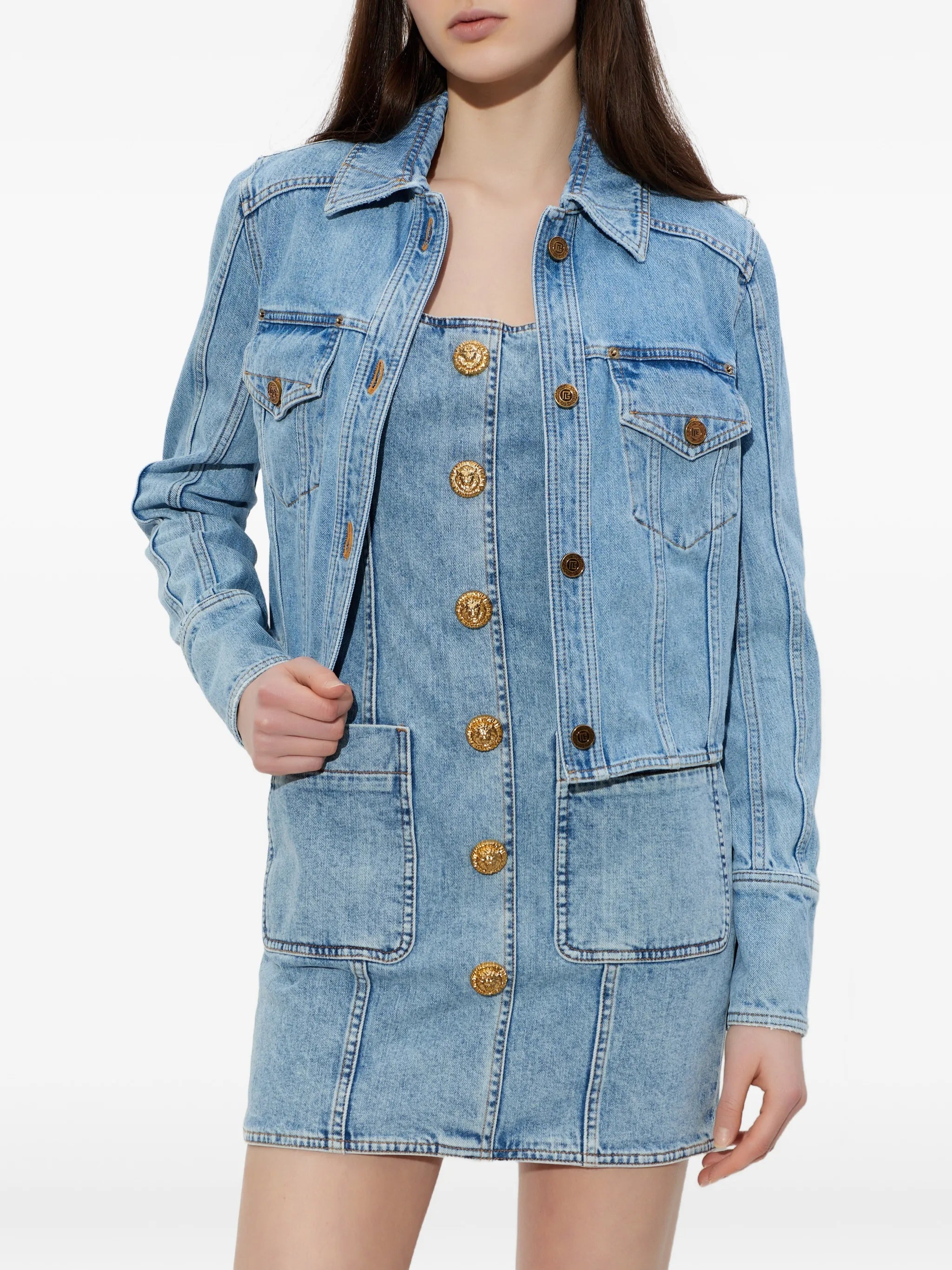 Cropped Light Blue Denim Jacket