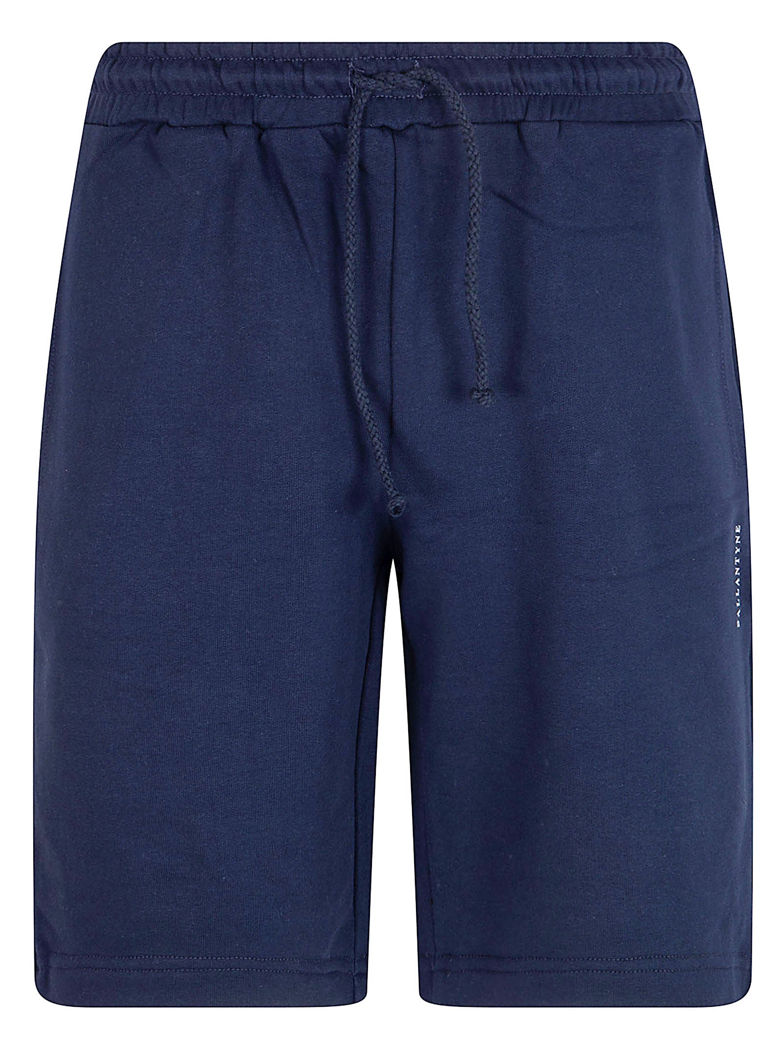 Deep Blue Shorts with Elastic Waistband and Side Pockets