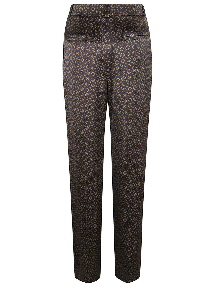 Geometric Pattern Trousers With Relaxed Fit