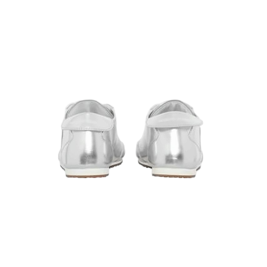 Metallic Silver Low-Profile Sneakers
