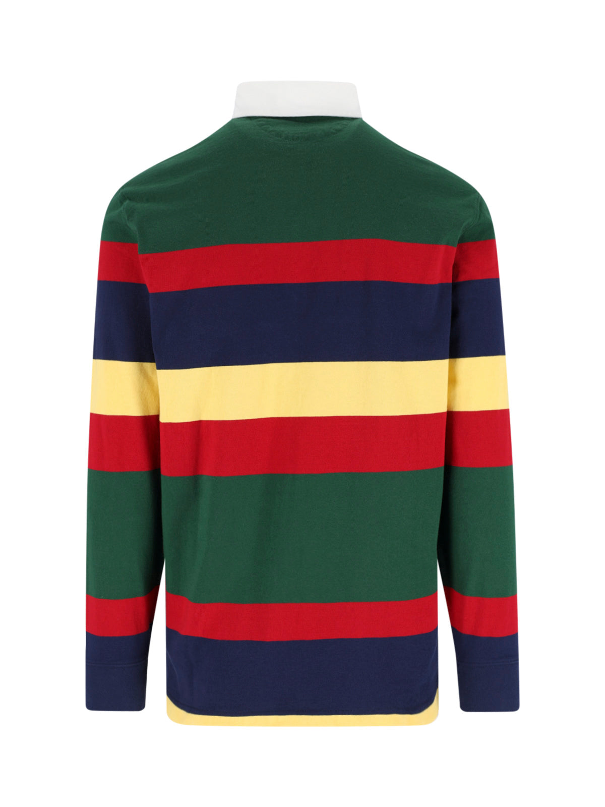 Multicolor Horizontal Striped Long-Sleeve Polo