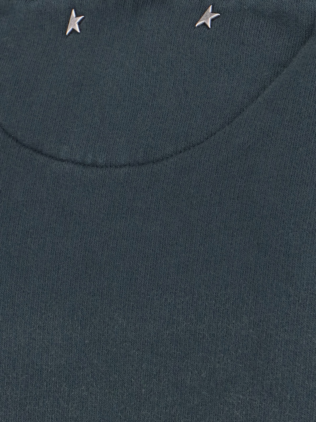 Worn Effect Black Cotton Hoodie