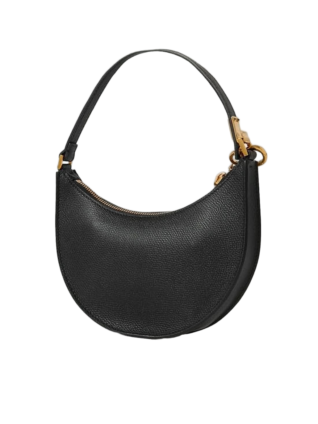 Crescent-Shape Cow Leather Shoulder Bag