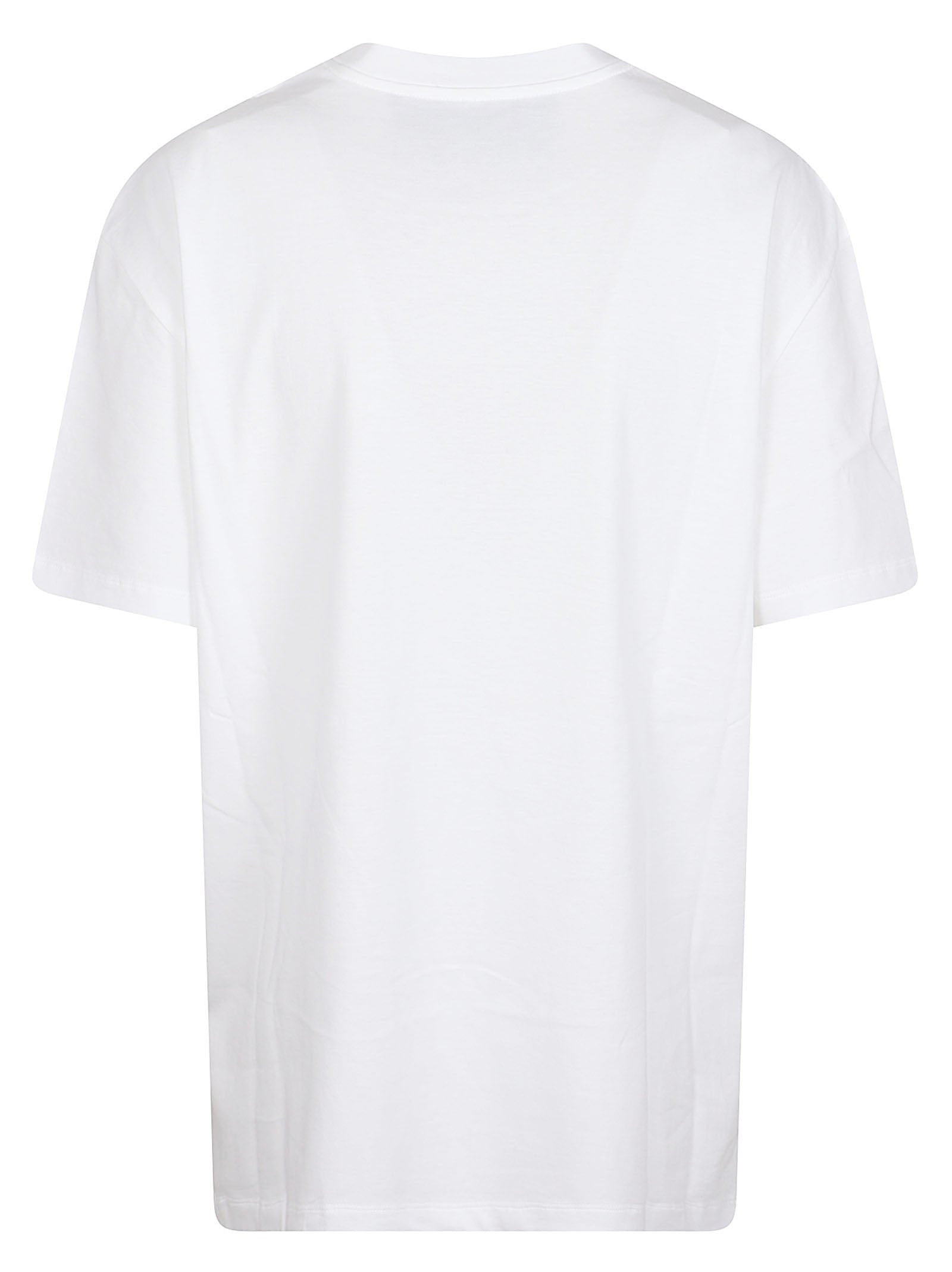 White Short-Sleeve T-Shirt with Metallic Emblem