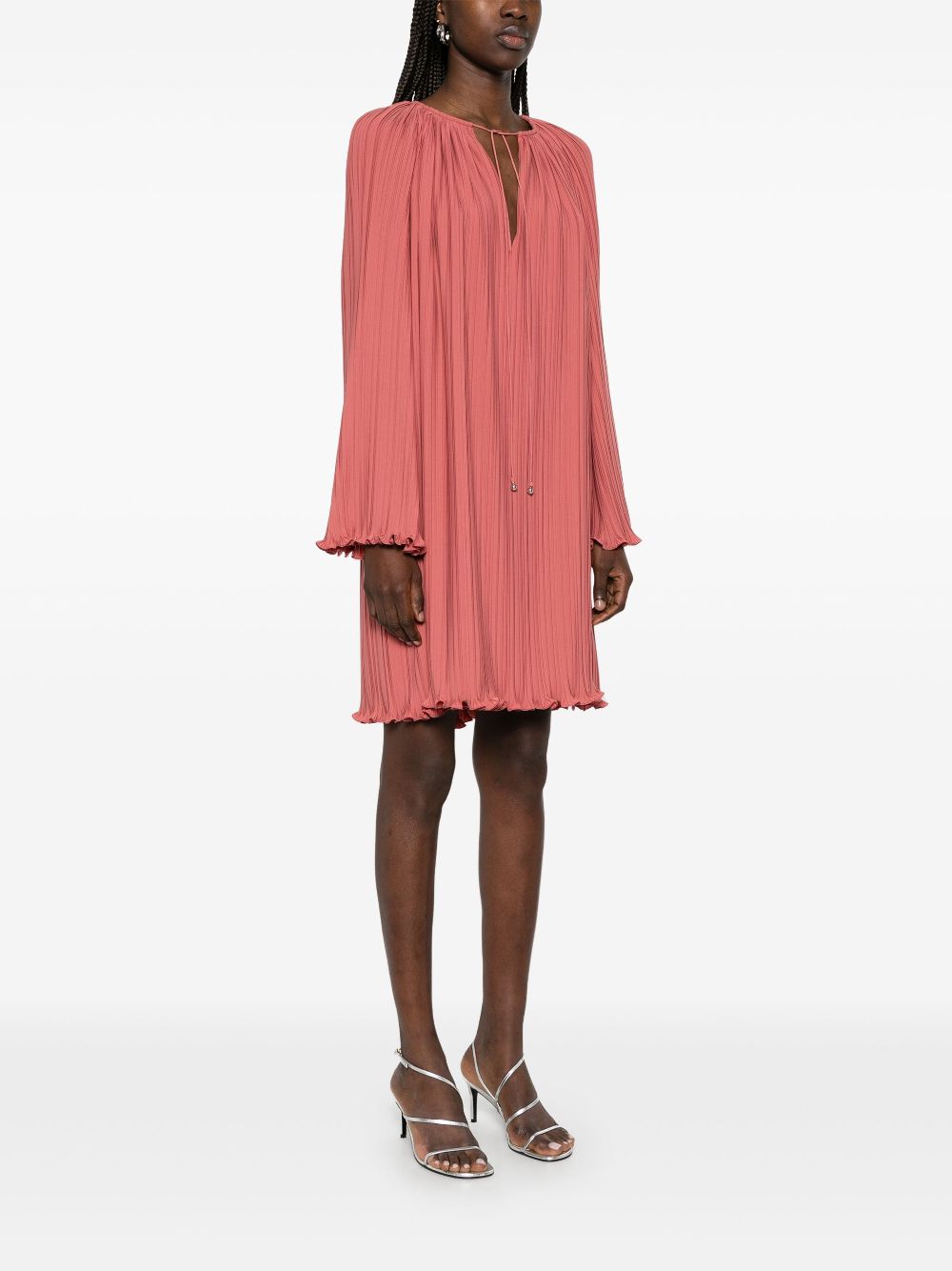 Mini Dress with Drawstring Neck