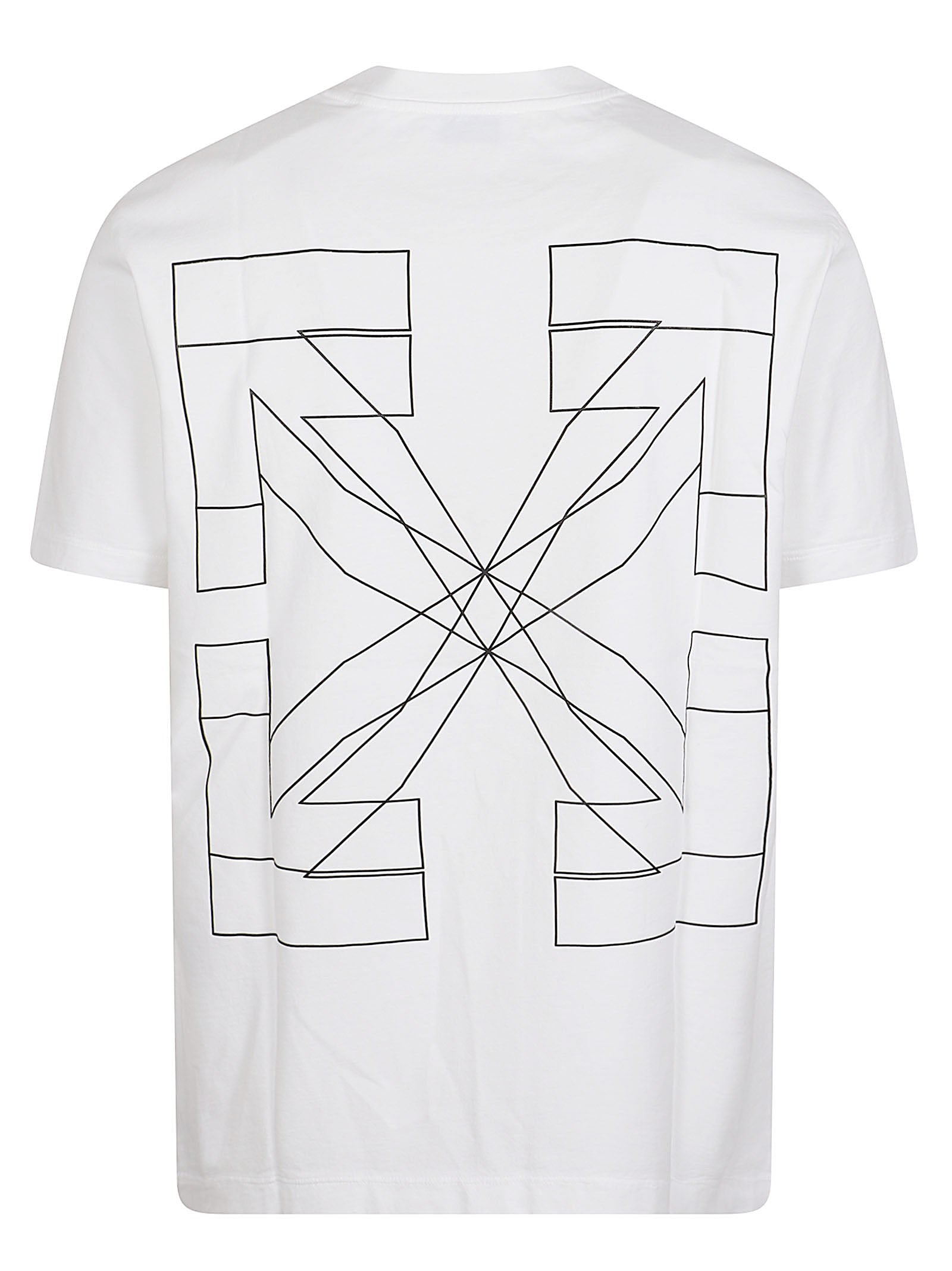 White Short-Sleeve T-Shirt with Graphic Designs