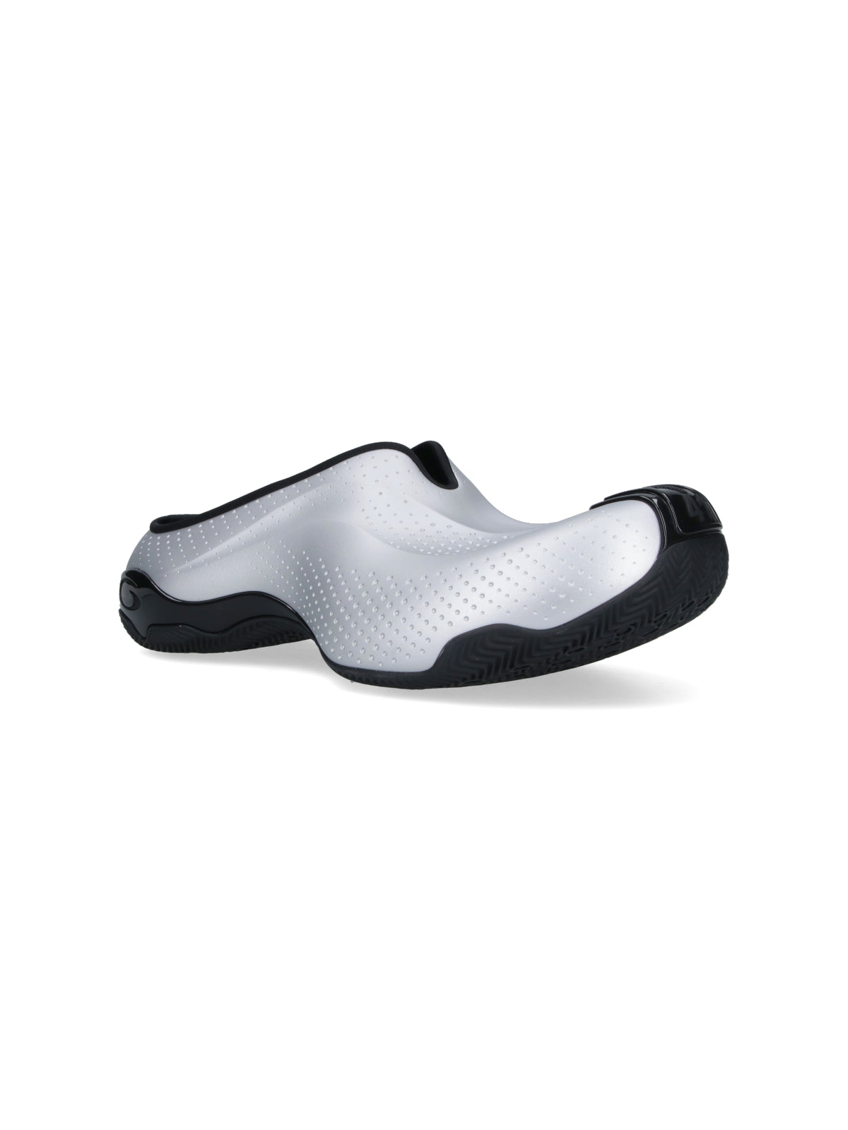 Metallic Silver Sneakers With Chunky Sole And Layered Detail