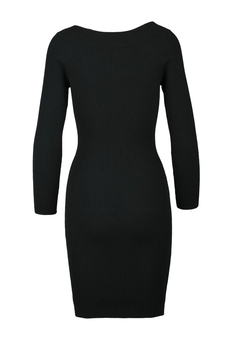 Knit Sheath Dress - Black