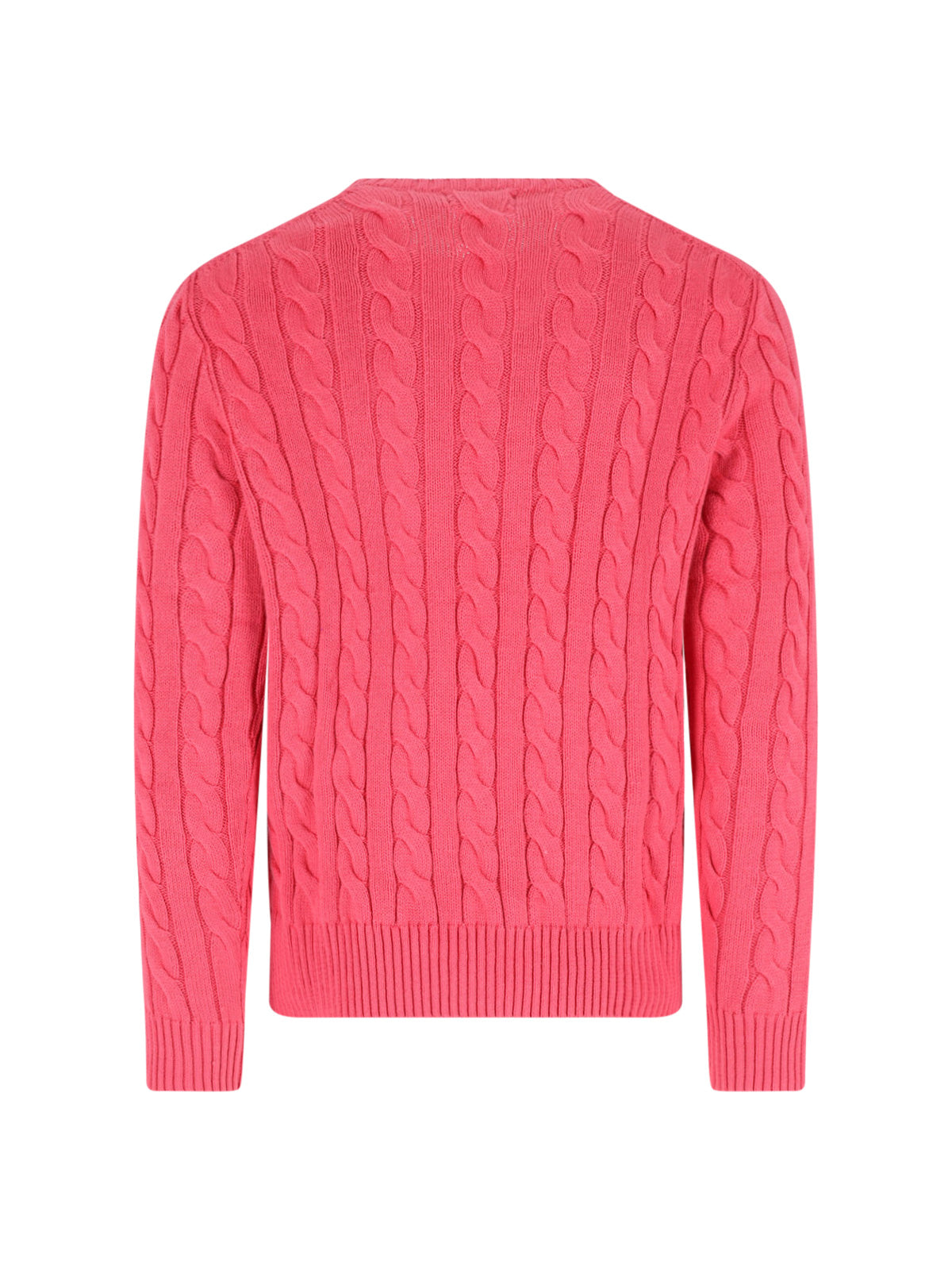 Red Cable Knit Crewneck Sweater