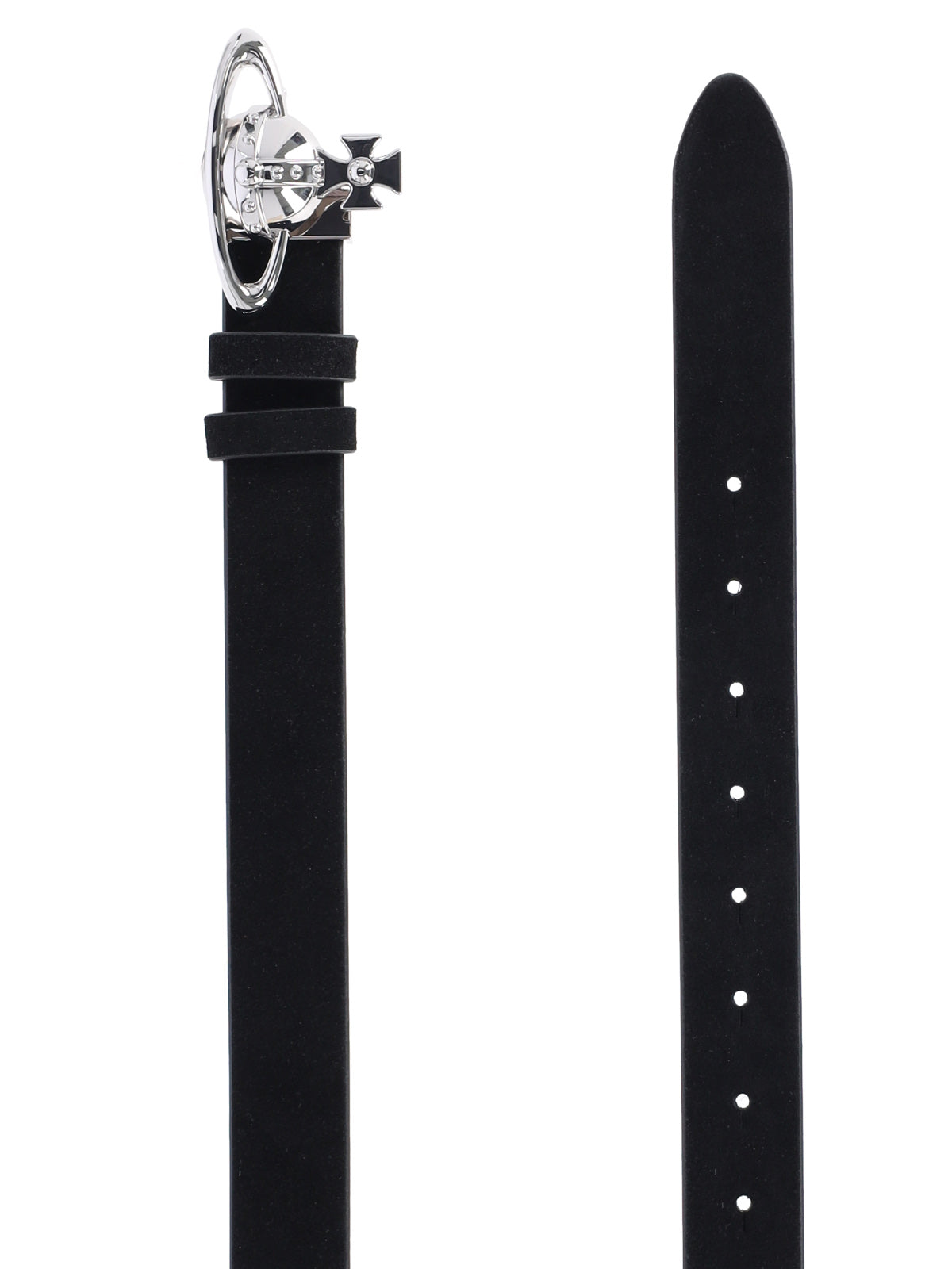 Polished Finish Black Belt With Classic Buckle Closure