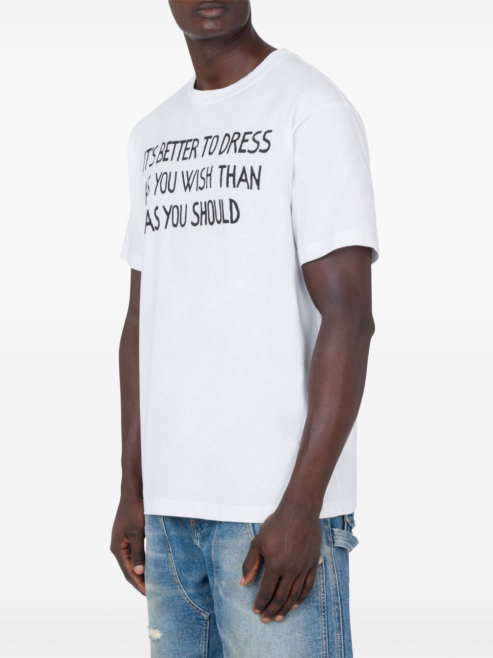 Slogan Print Cotton Jersey T-Shirt