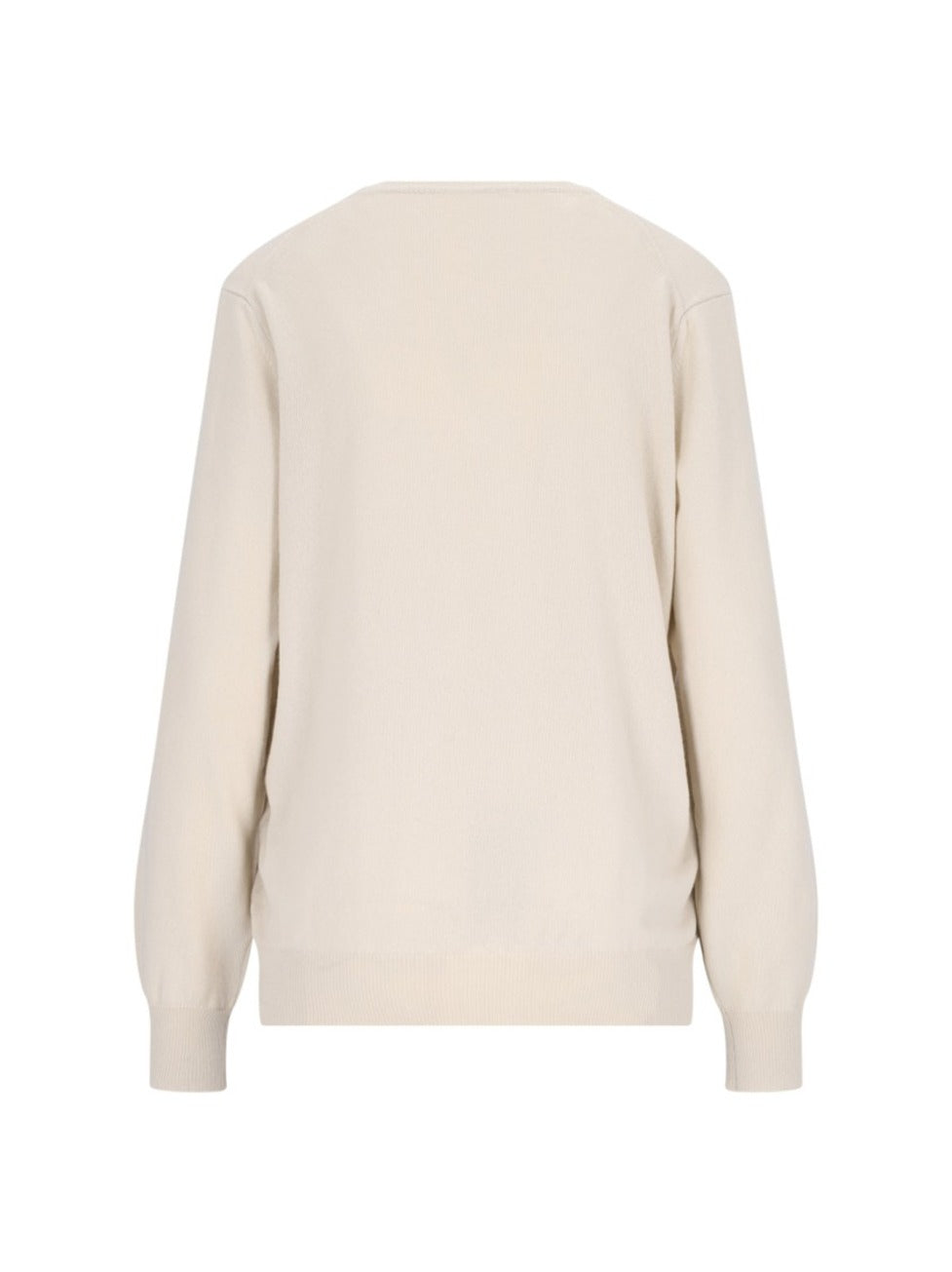 V-Neck Sweater In Cream Cashmere
