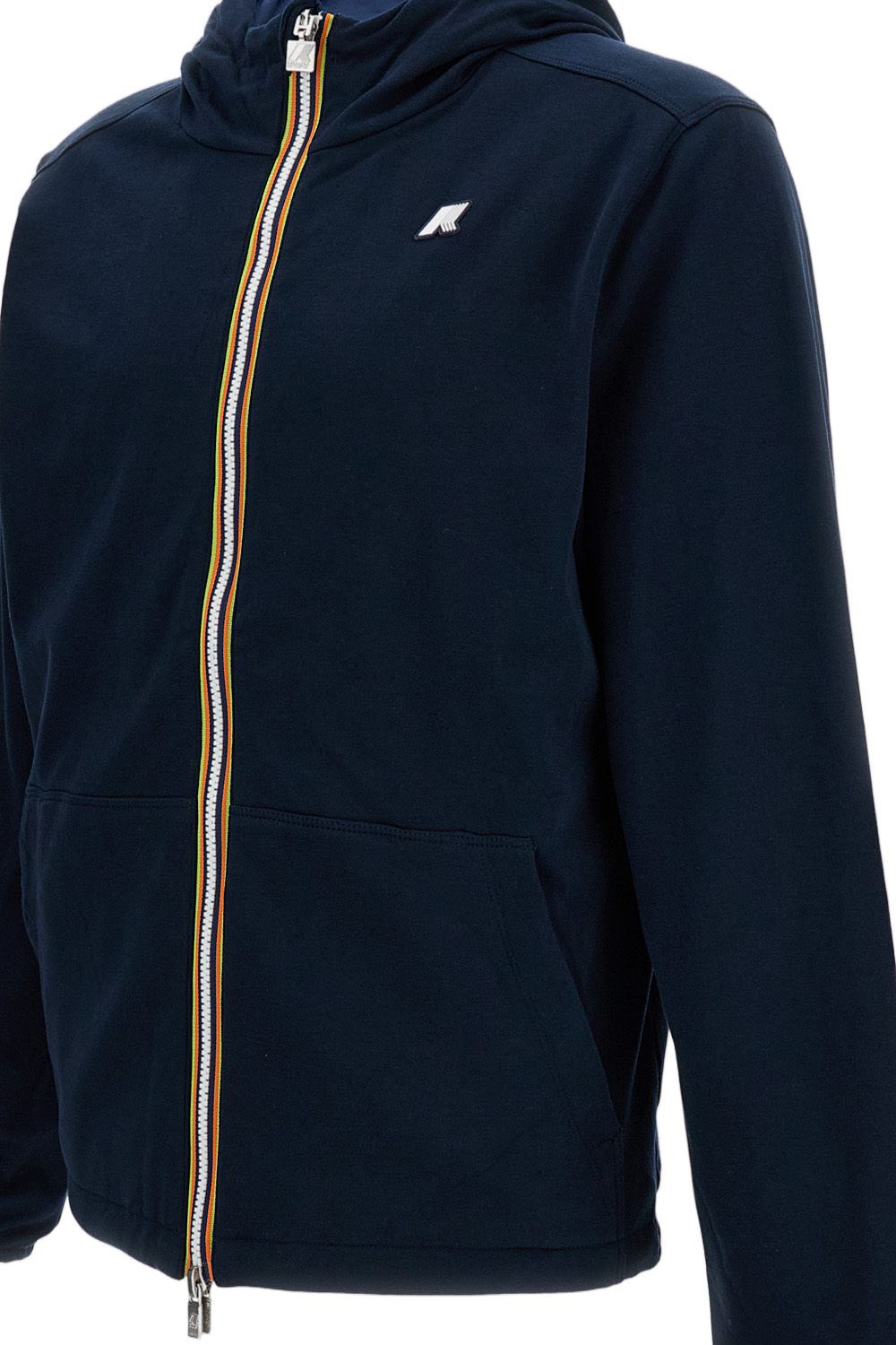 Reversible Short Jacket in Blue Cotton Interlock