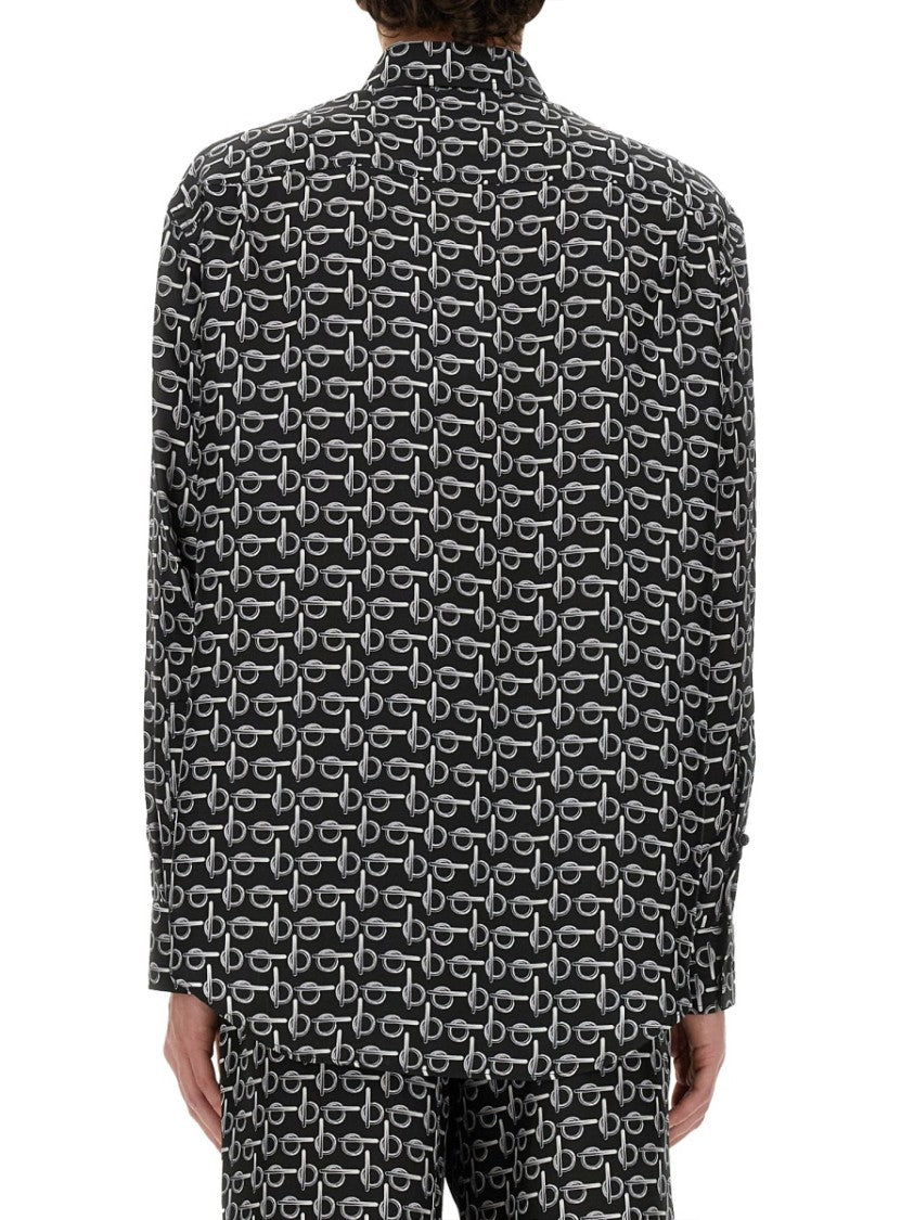 Oversize Black Silk Shirt