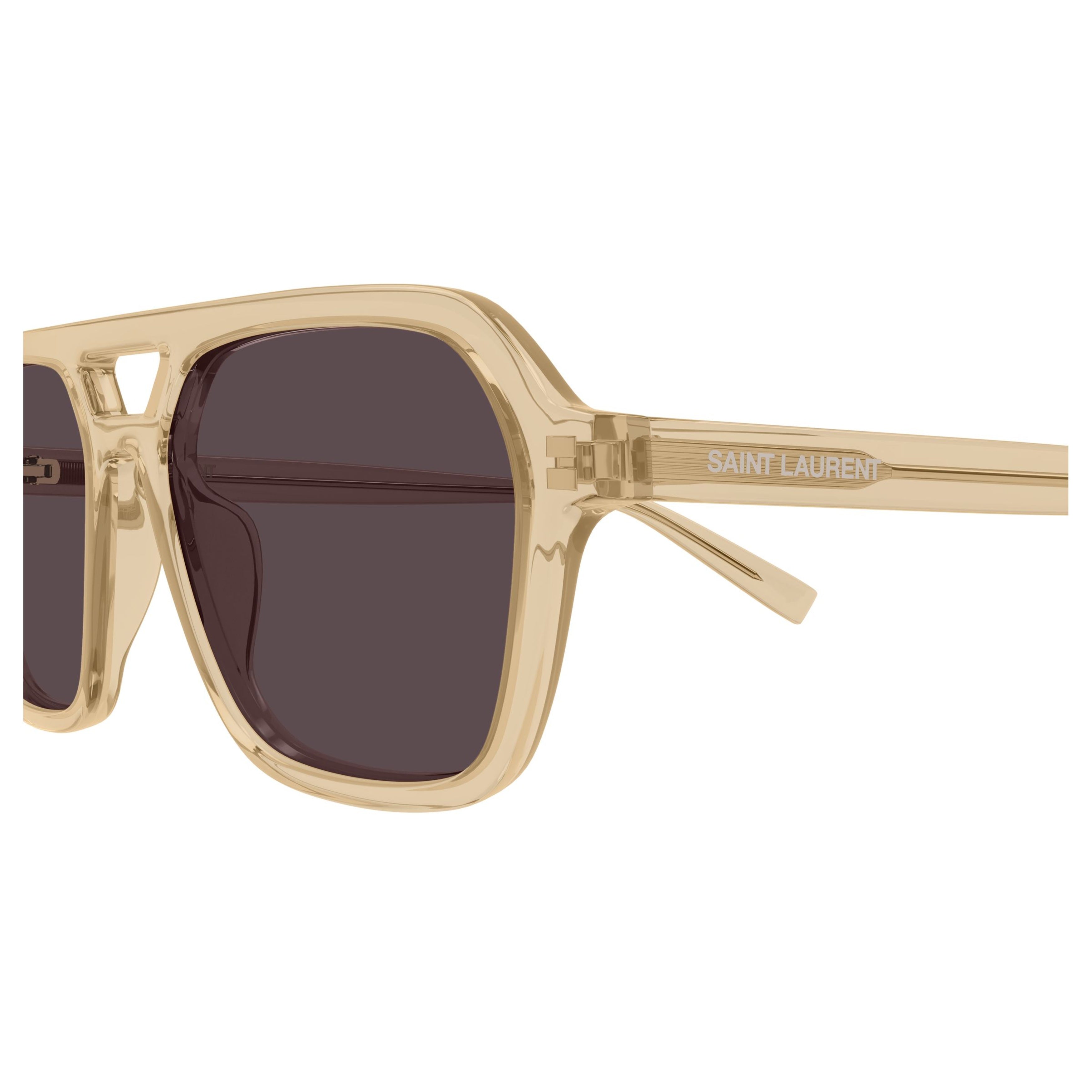 Geometric Frame Sunglasses In Translucent Beige