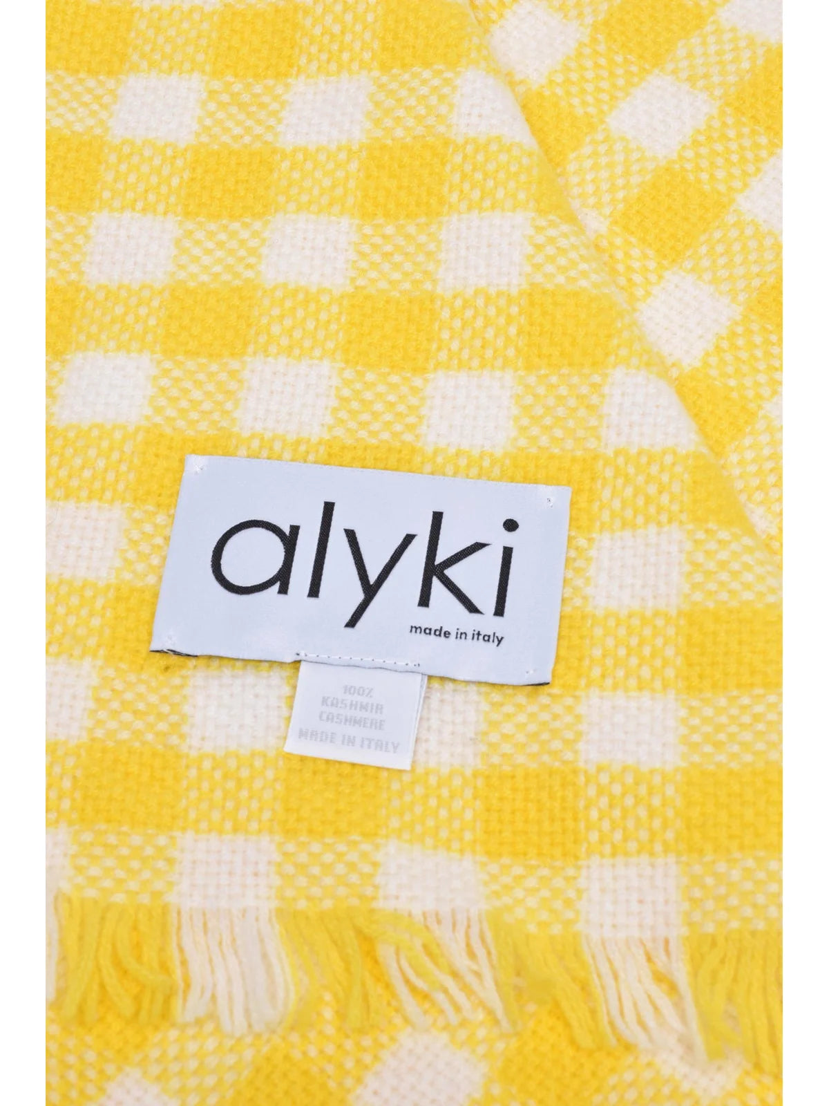 That's Alyki Cashmere Scarf - White/Yellow