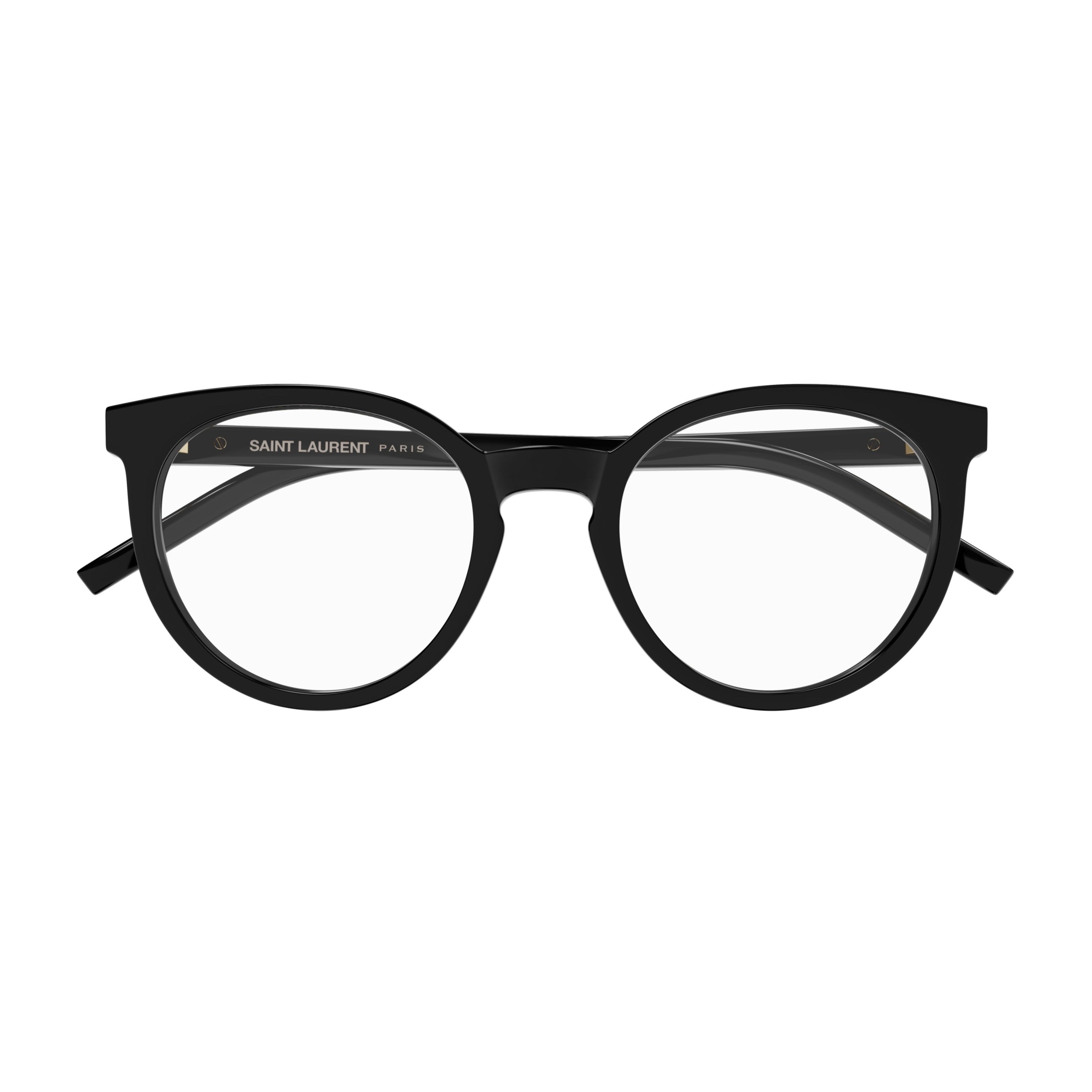 Sl M147 Glossy Black Round Frame Eyeglasses