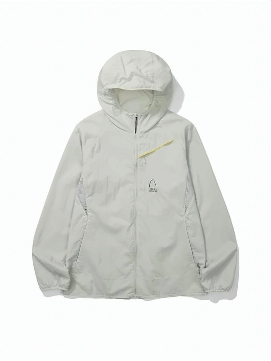 Textured White Lightweight Jacket with Hood