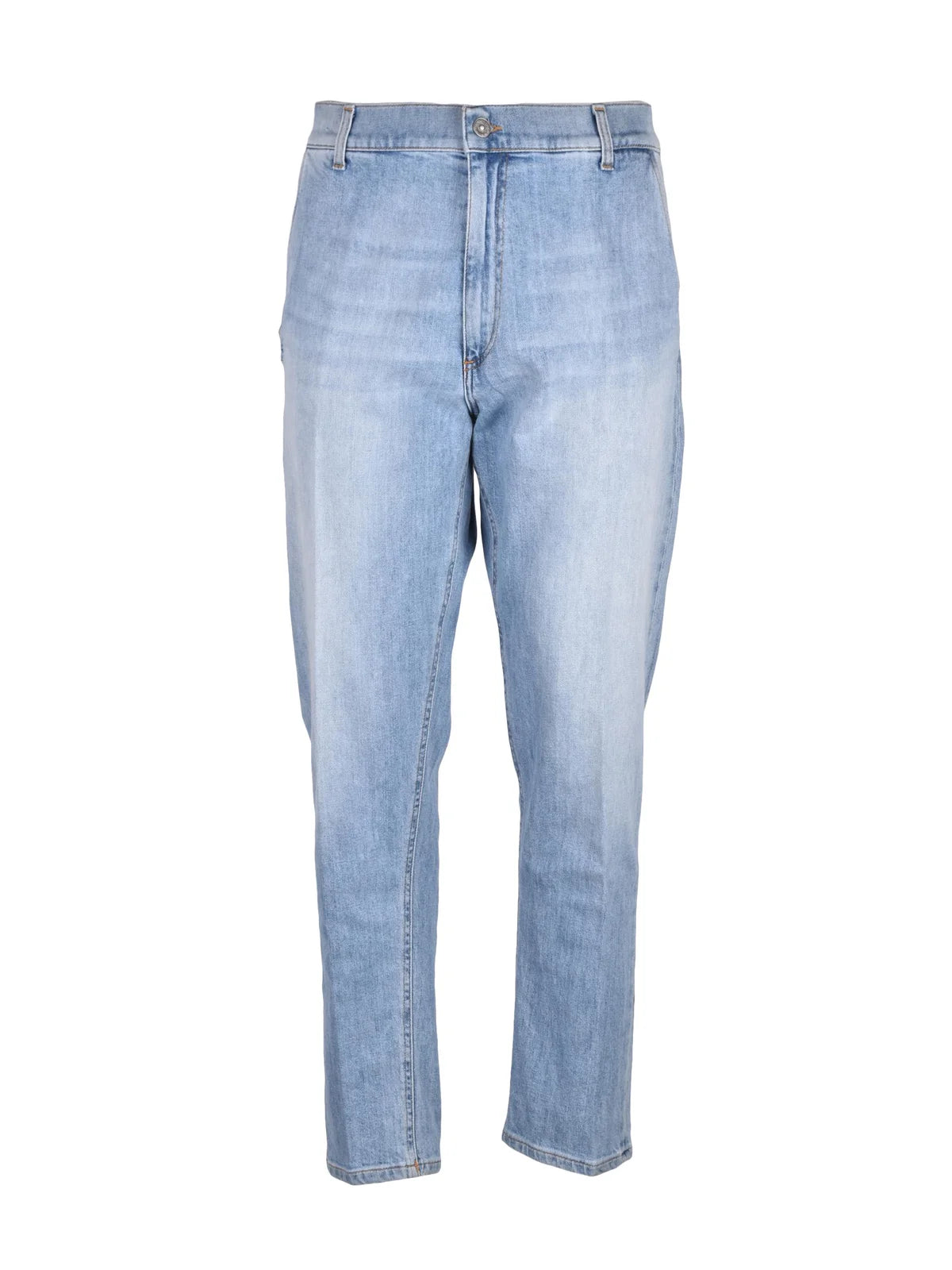 Light Blue Brian Carrot Fit Cotton Jeans
