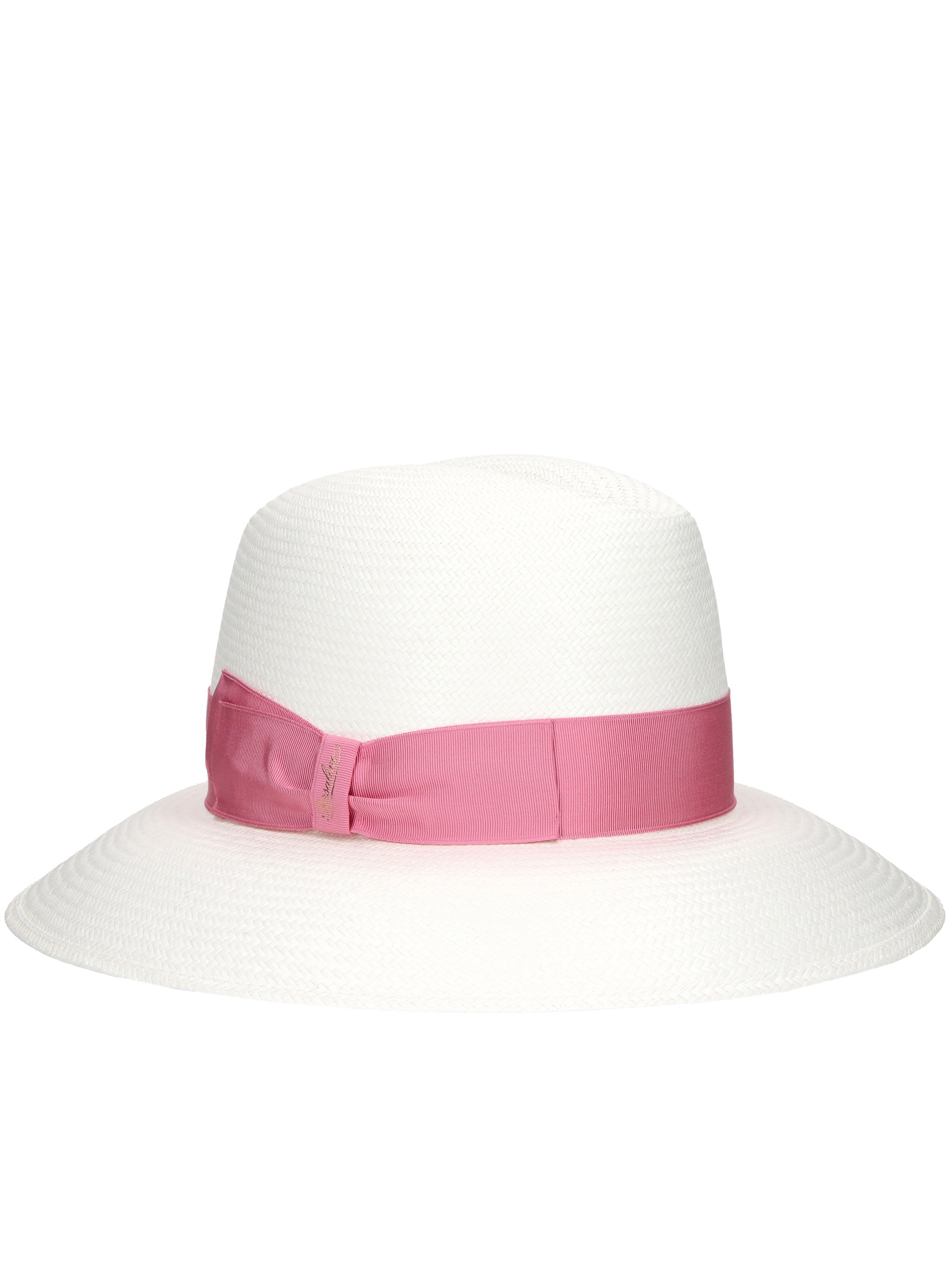 Claudette Wide-Brimmed Pink Ribbon Hat