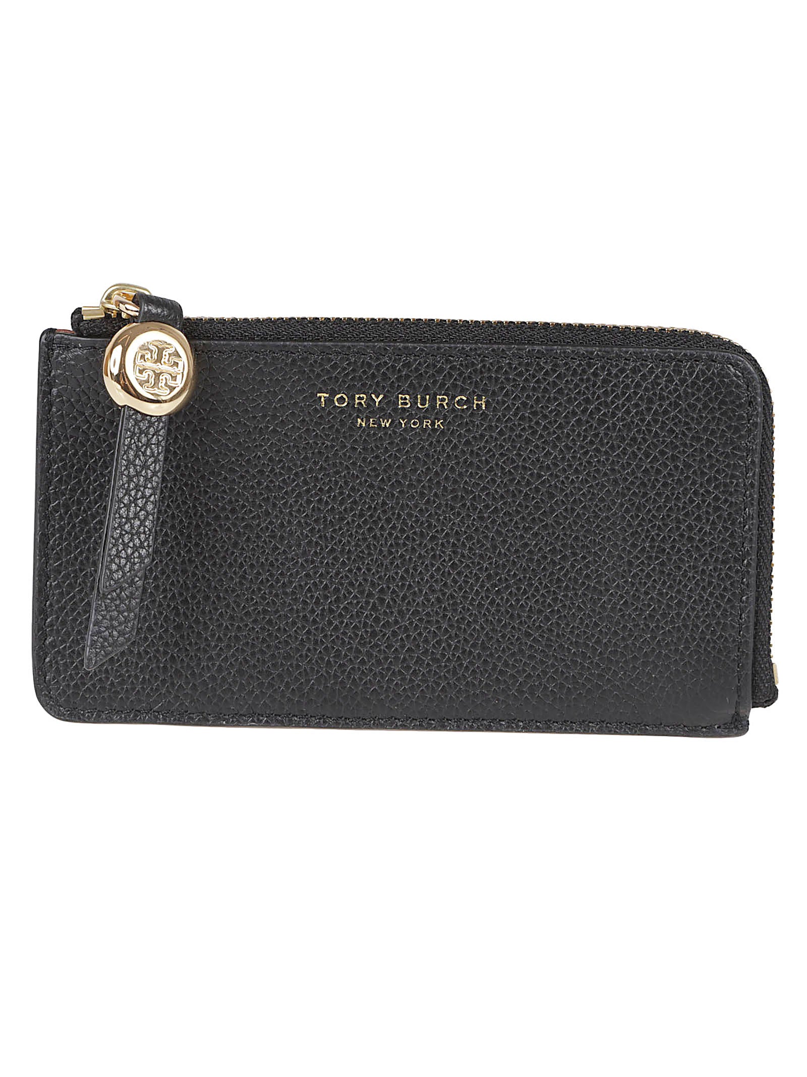 Textured Leather Wallet With Zip Closure