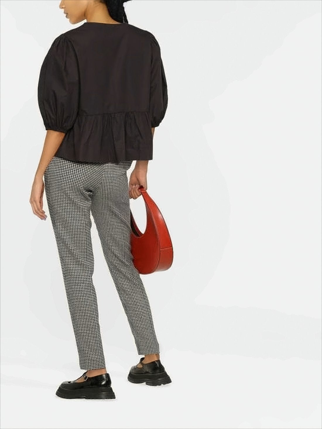 Black Blouse with Round Neckline