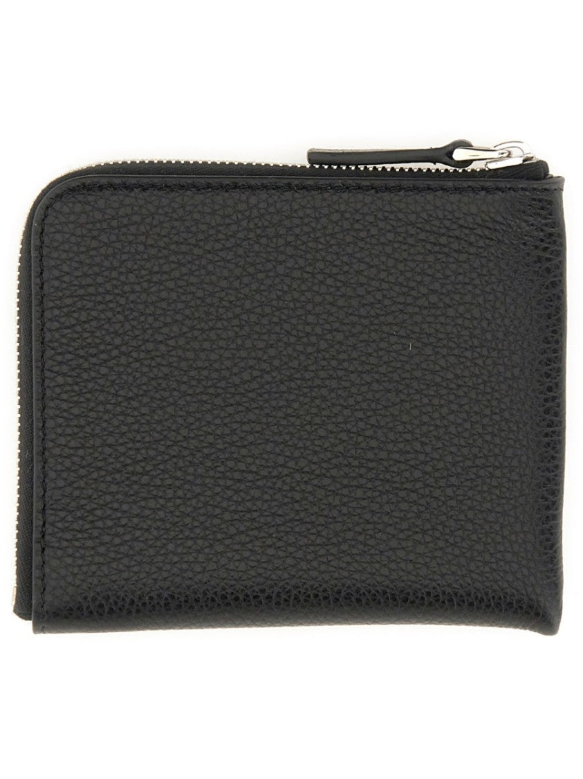 Textured Calf Leather Zip Wallet