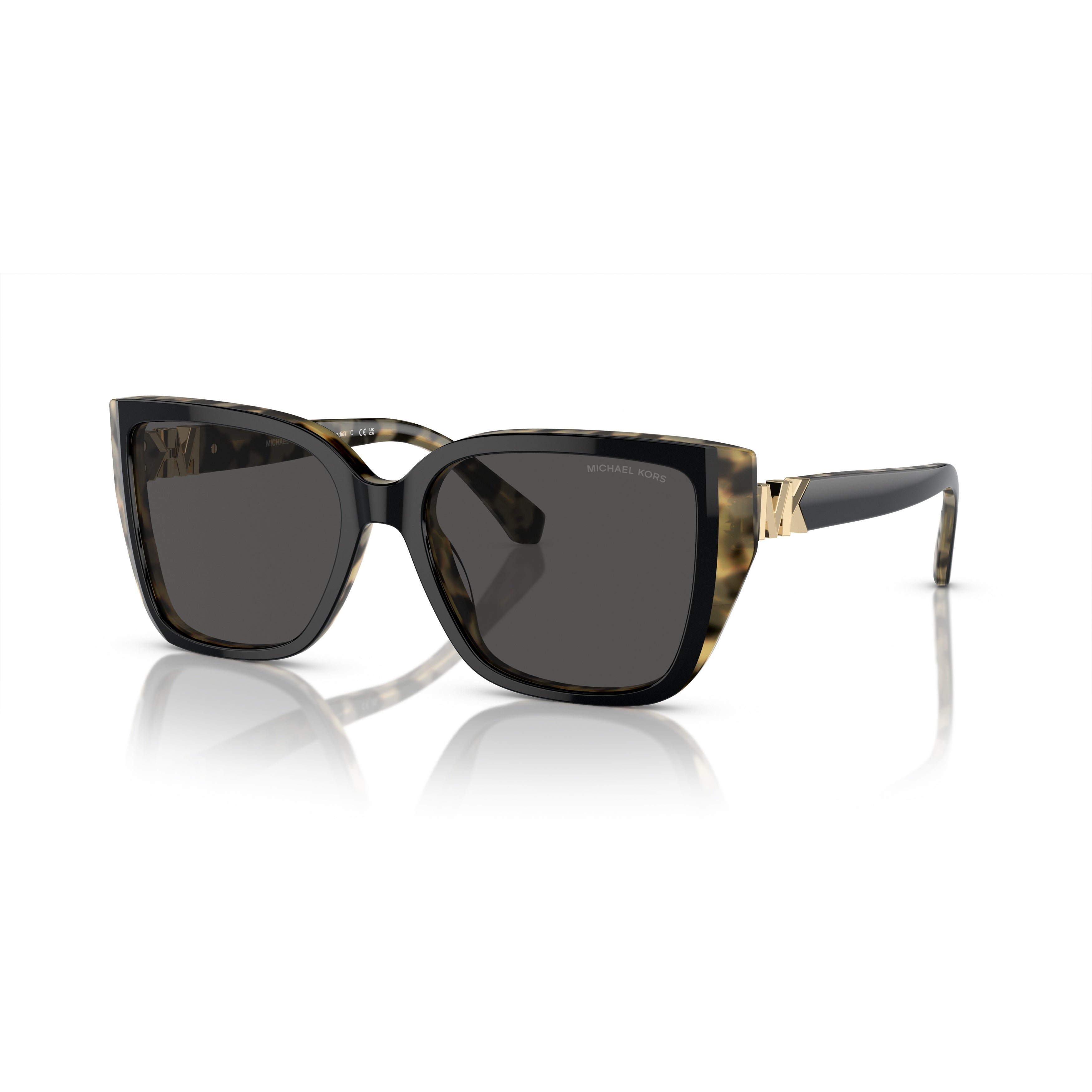 0mk2199 Oversized Tortoiseshell Sunglasses with Gold Accents