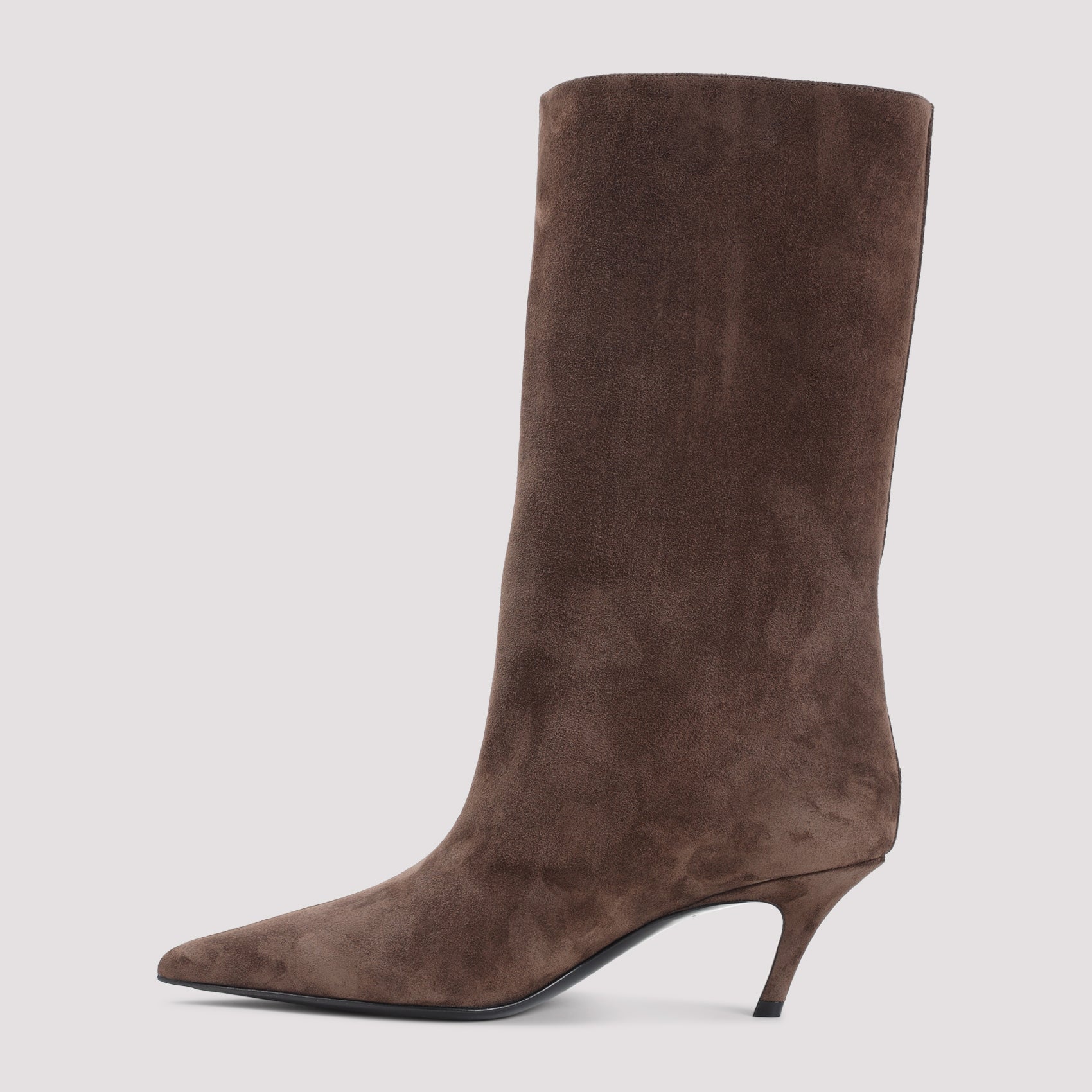 Mid-Calf Suede Ankle Boots