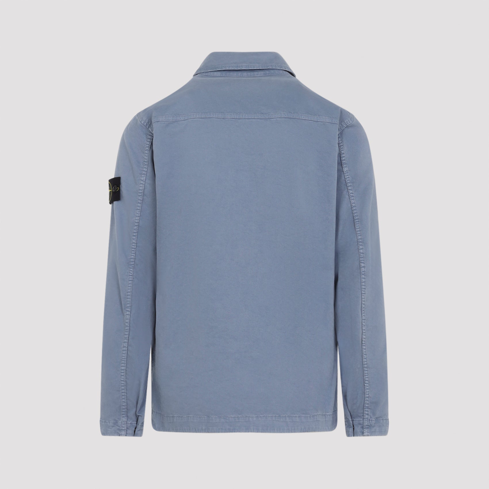 Relaxed Fit Blue Cotton Blend Shirt